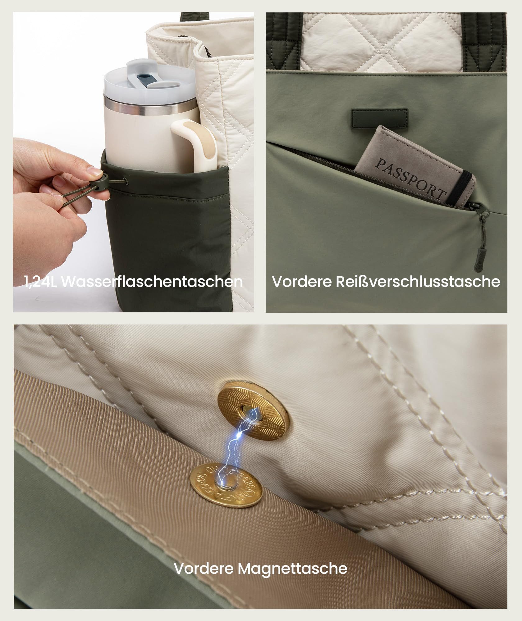 Zaewry Umhängetasche Shopper Tasche Damen Groß, Arbeitstasche Leicht Handtasche, Laptoptasche Schultasche, Bürotasche Lehrertasche – Bild 5 von 5
