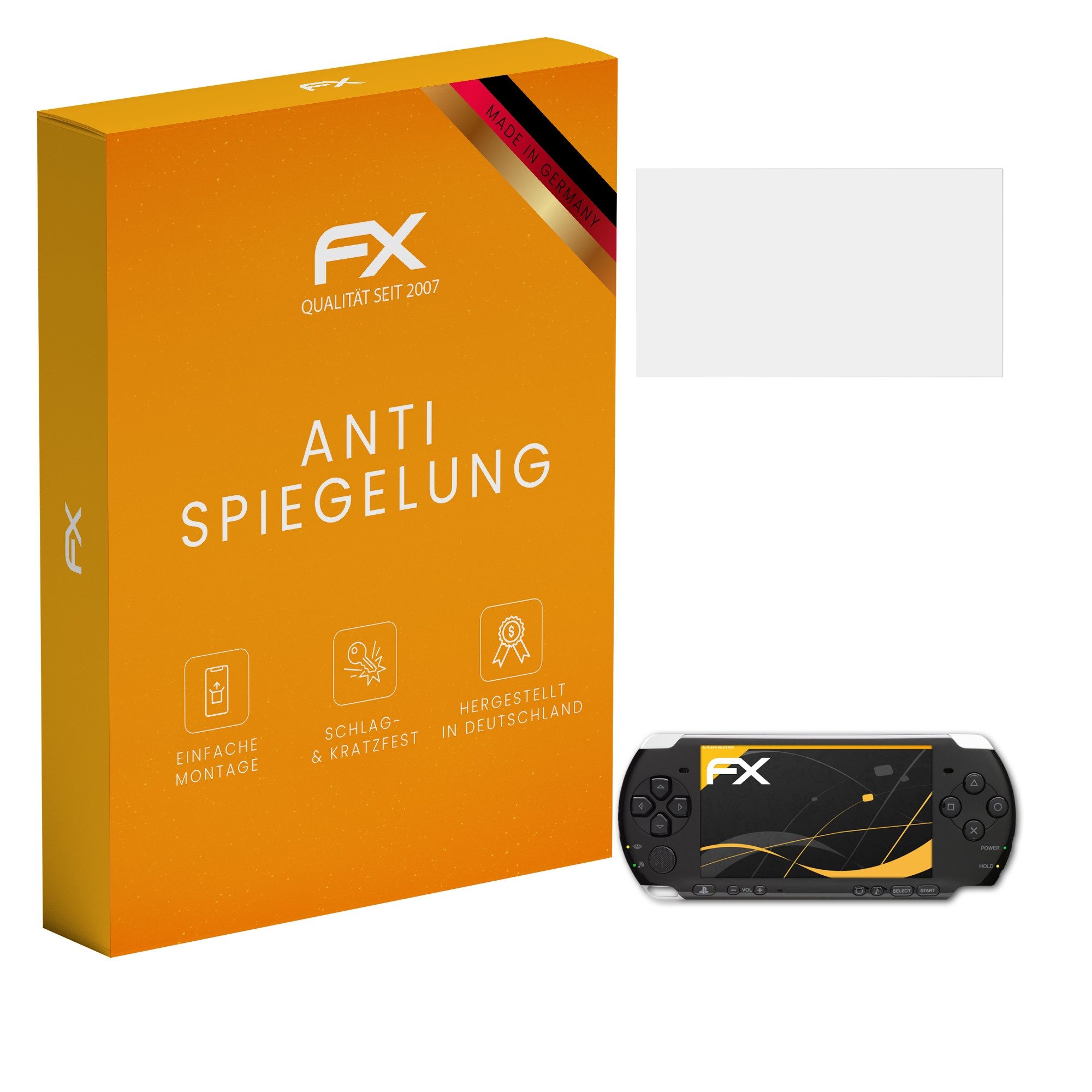 atFoliX Schutzfolie für Sony PSP-3004, (3 Folien), Entspiegelnd und stoßdämpfend