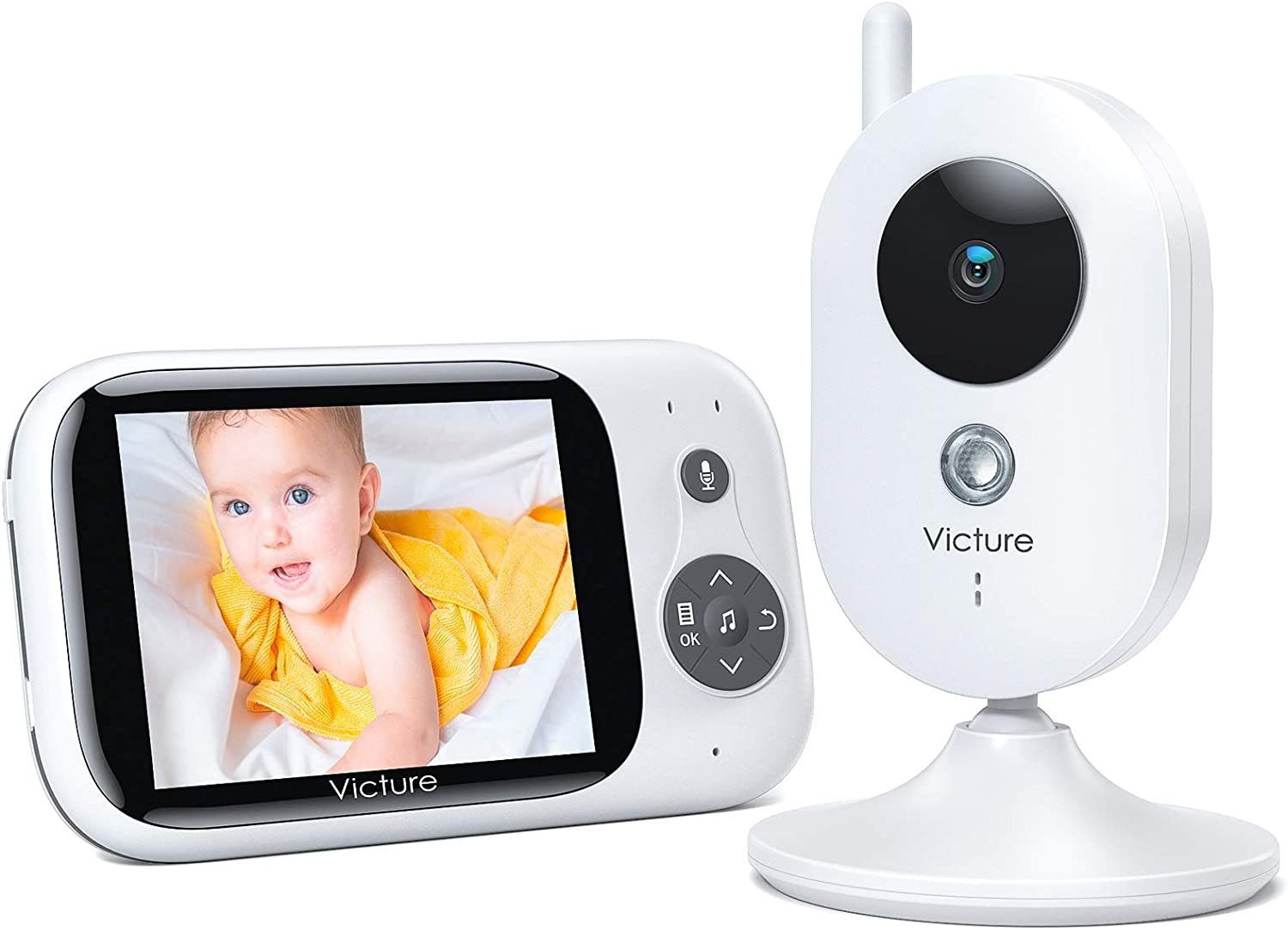 HZRC Video-Babyphone Victure BM32 Video Monitor Babyphone / Babyfone, Video- Babyphone mit Kamera und 2-Wege-Audio
