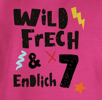 Shirtracer T-Shirt Wild frech und endlich 7 - Wunderbar sieben Jahre 7. Geburtstag