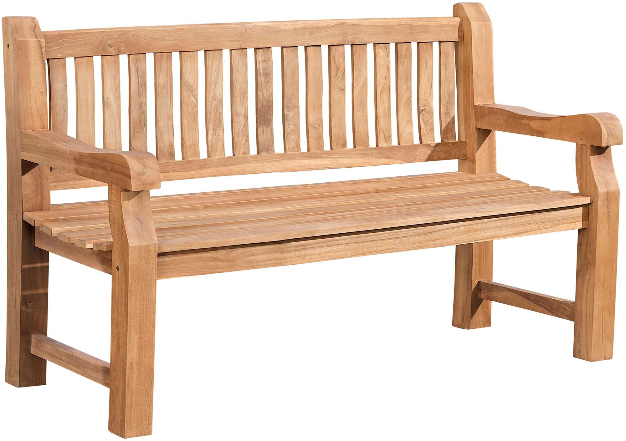 CLP Gartenbank Teakbank Jackson V2 (1er), aus wetterfestem Teakholz, mit Rückenlehne