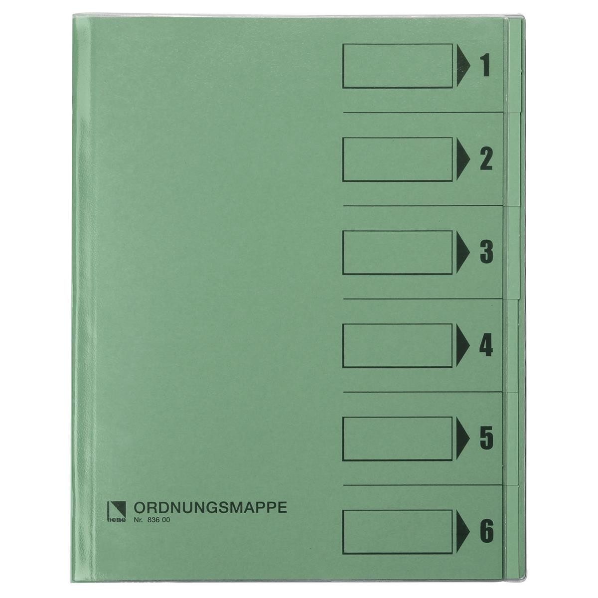 bene Fächermappe bene 83600GN Ordnungsmappe Rc grün 250g 6tl