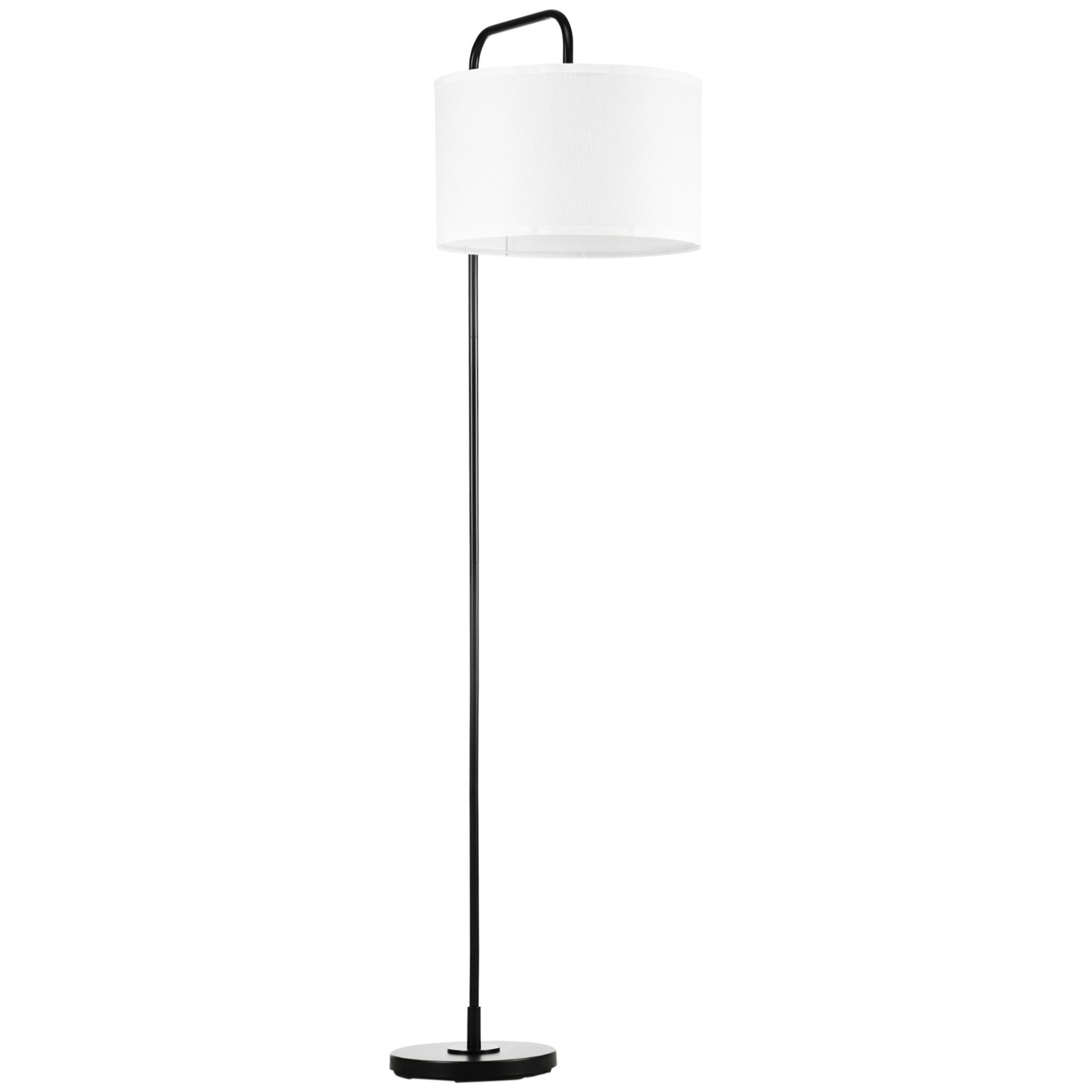 Blossom Stehlampe Stehlampe Wohnzimmer, 163,5 cm, moderne Bodenlampe mit Stoffschirm, mit Lampenschirm 180 cm Kabel E27-Fassung, Fußschalter, Schwarz-Weiß