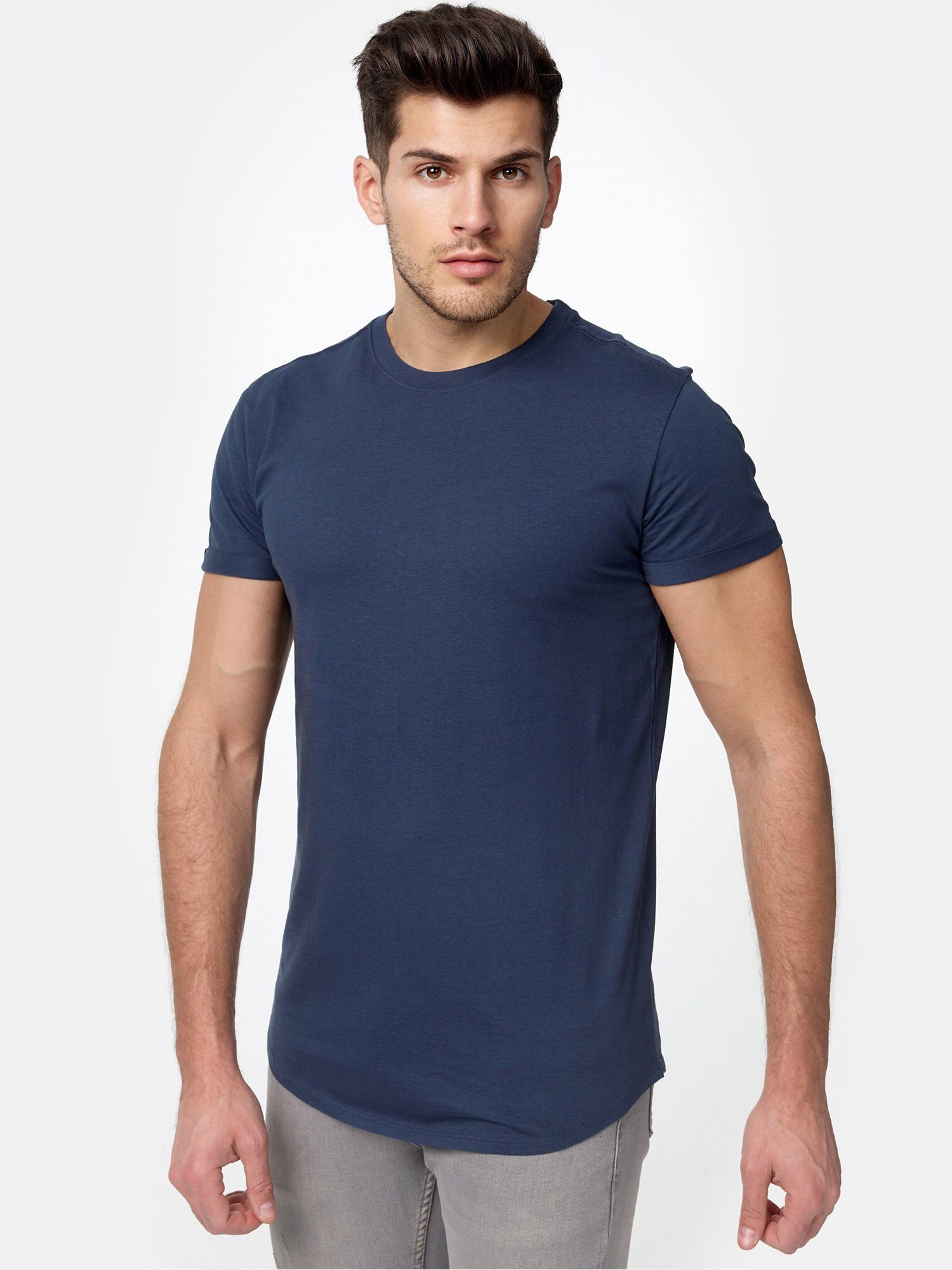 Tazzio E105 navy T-Shirt Herren Rundhalsshirt Basic