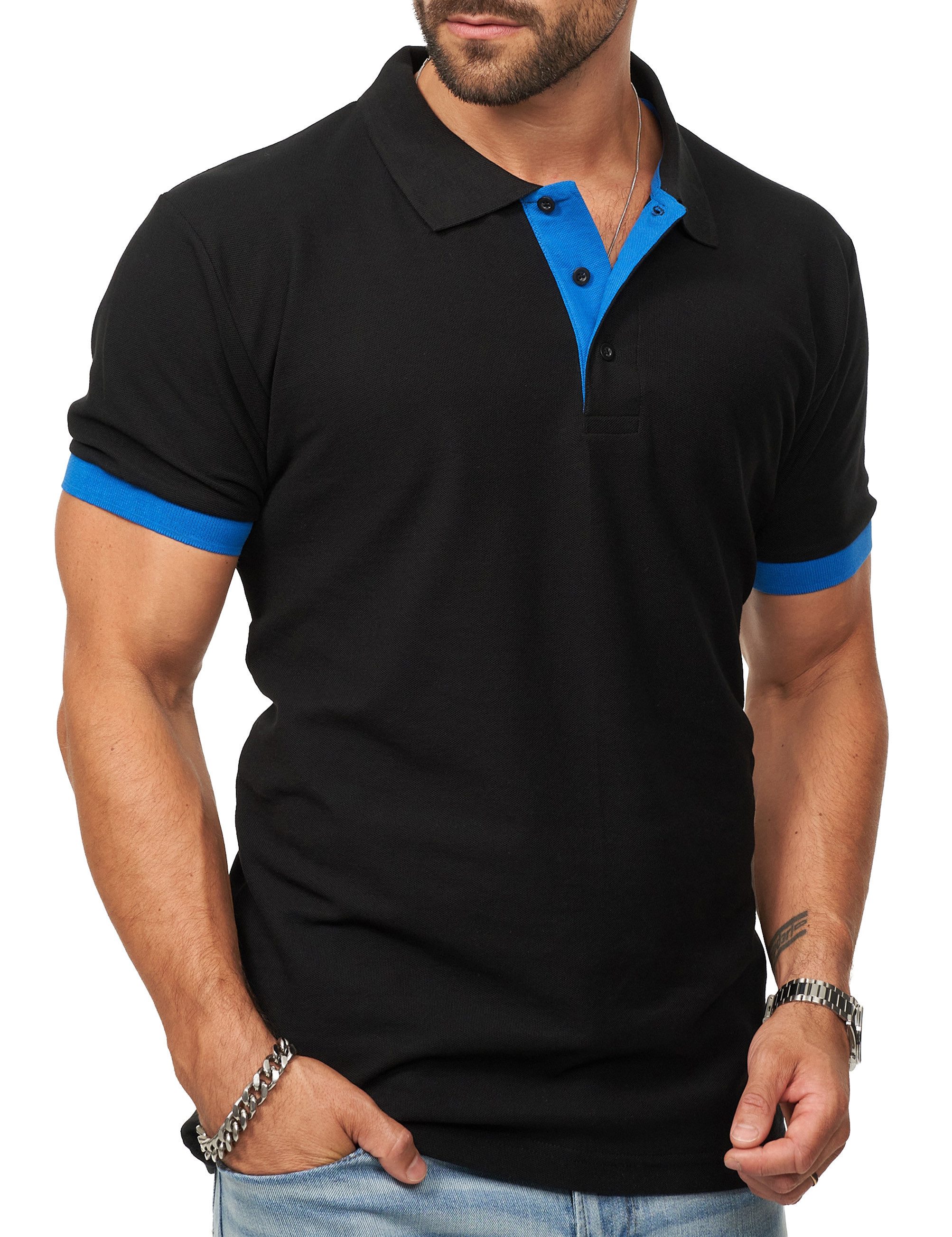 DAILY COTTON Poloshirt in Kurzarm als Freizeit Polo T-Shirt - Polo-Hemd für Herren (1-tlg) Männer Polohemd im Regular-Fit in Piqué-Qualität
