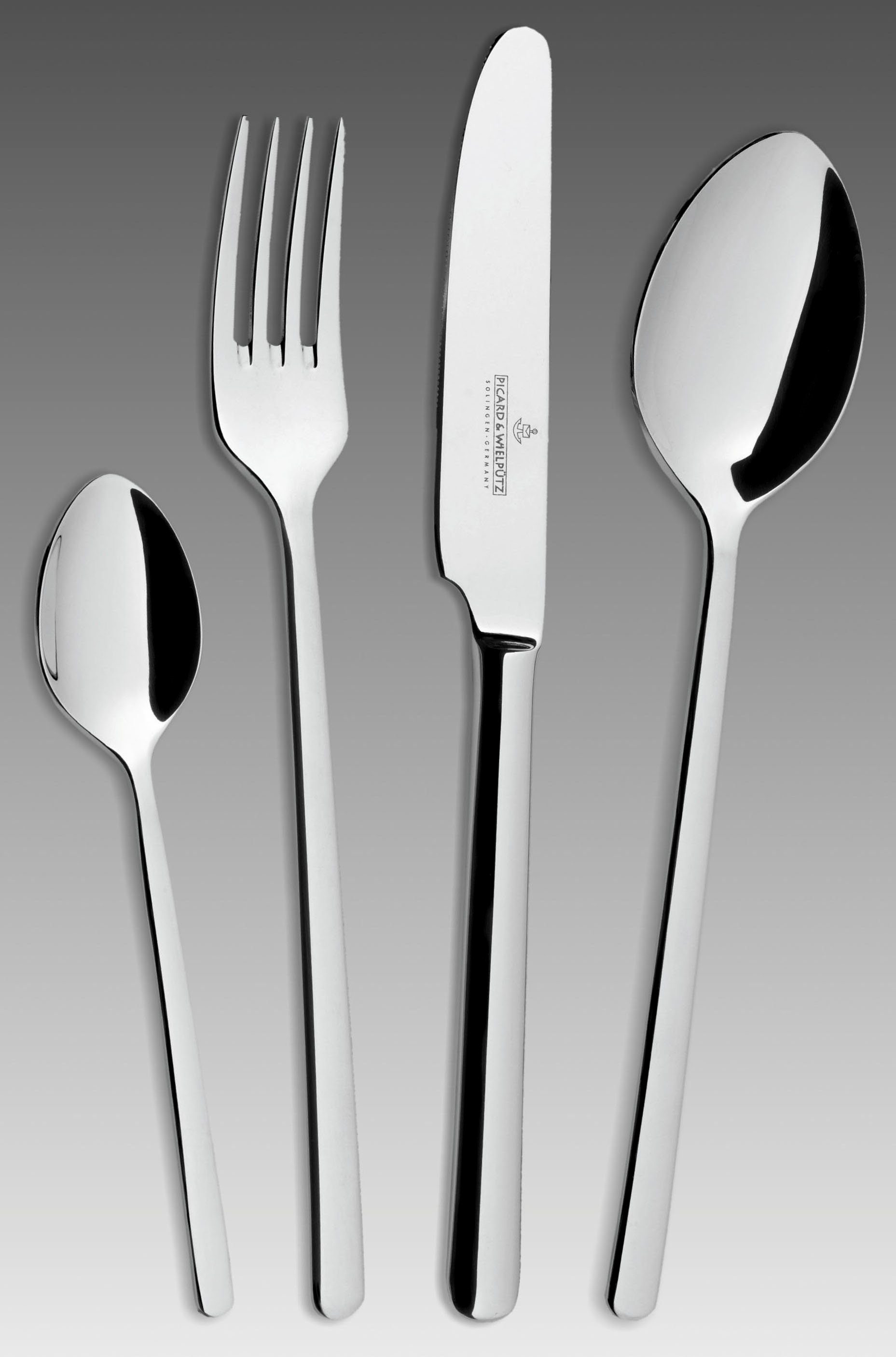 Picard & Wielpütz Solingen Besteck-Set VENTURA (24-tlg), 6 Personen, Chromnickelstahl 18/10, hochglanzpoliert