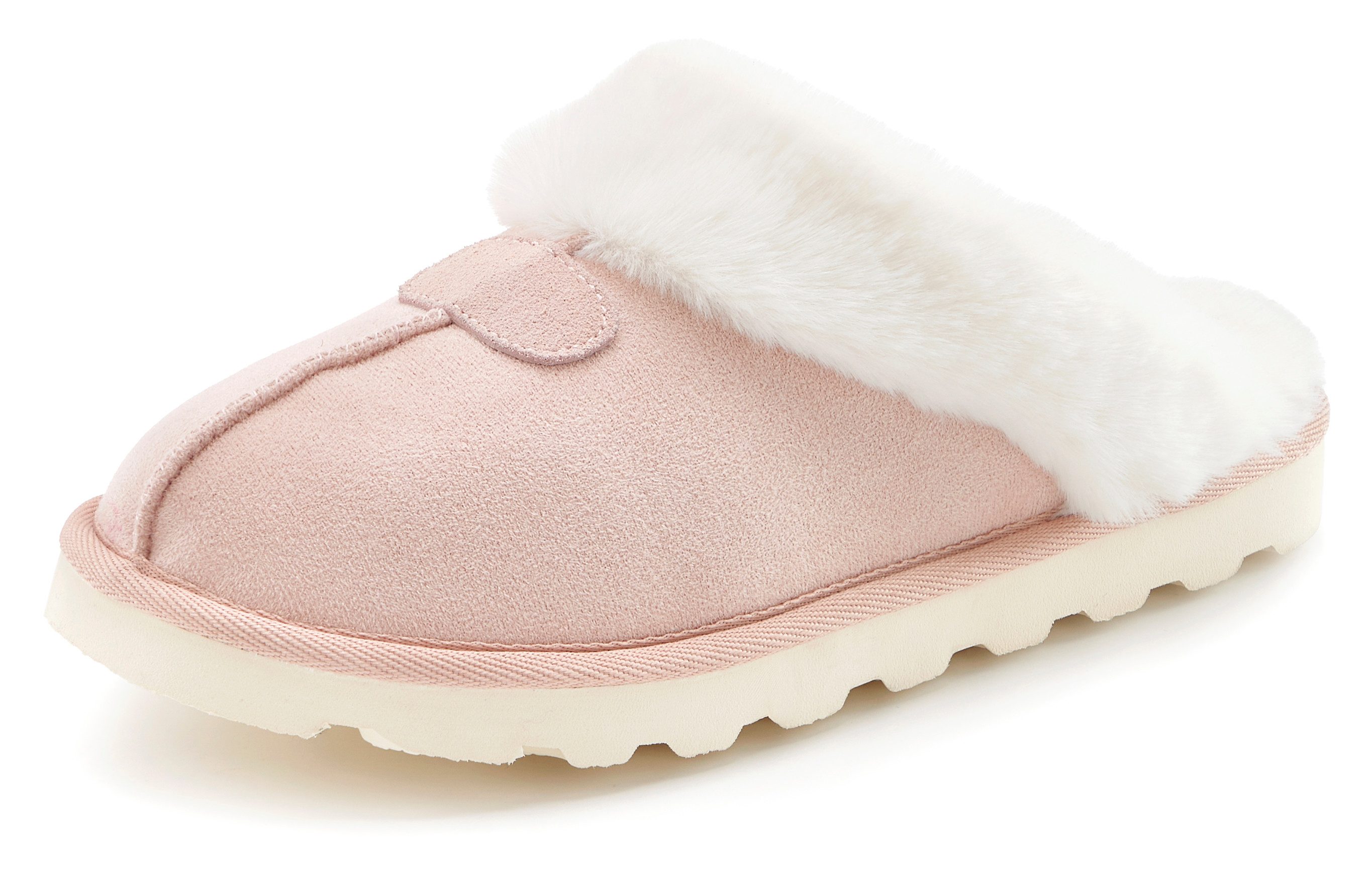 Vivance Dreams by Lascana Plüsch Hausschuh, Pantoffeln, Clogs, Schlappen, Hausschuh, Pantolette mit Warmfutter VEGAN