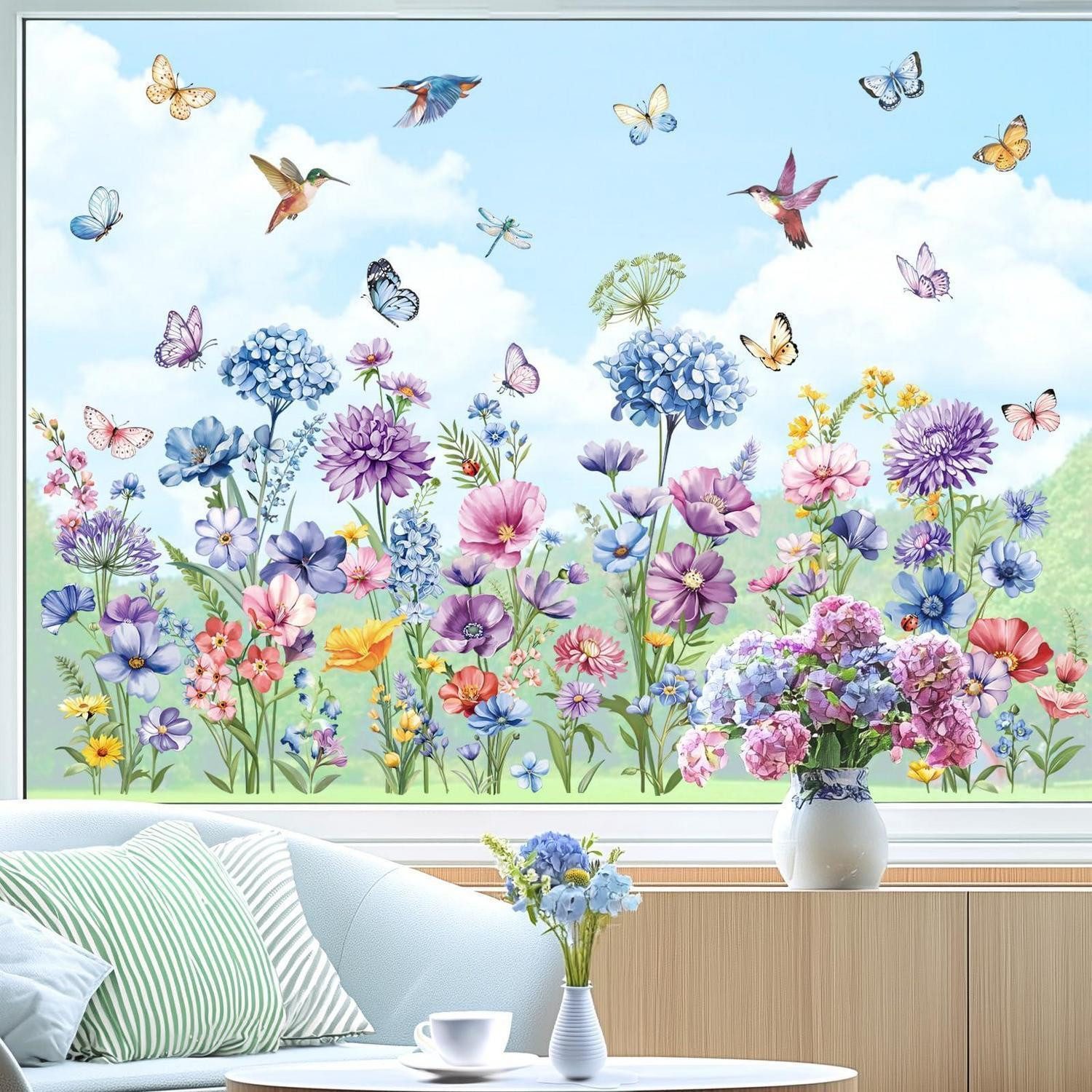 LuxusKollektion Fensterbild Fensteraufkleber Frühling Sommer Blumen