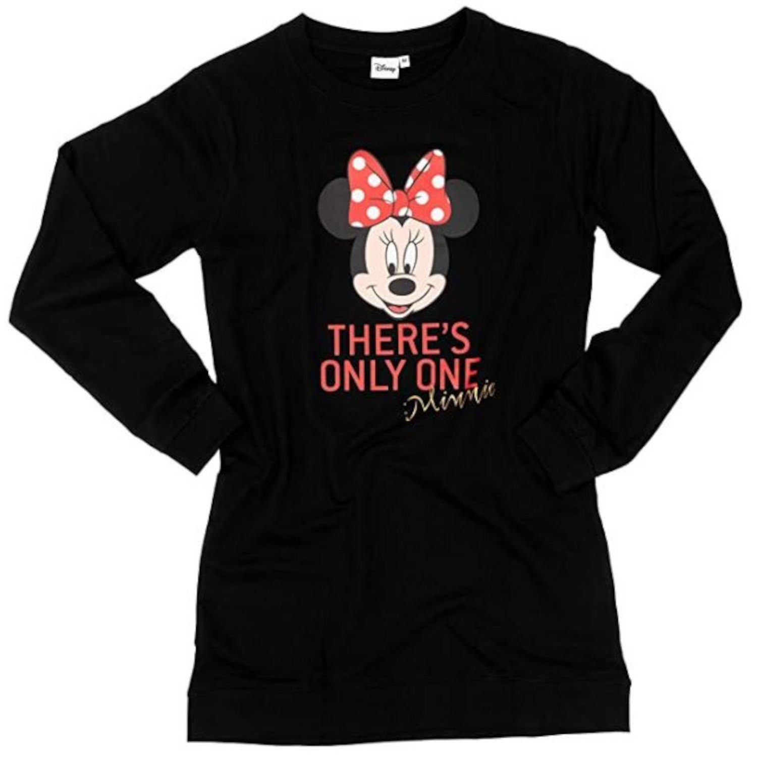 Nachthemd United Labels® There’s only Oberteil Nachthemd – Schlafshirt Langarm Minnie Disney one Pyjama Mouse für Schwarz Damen