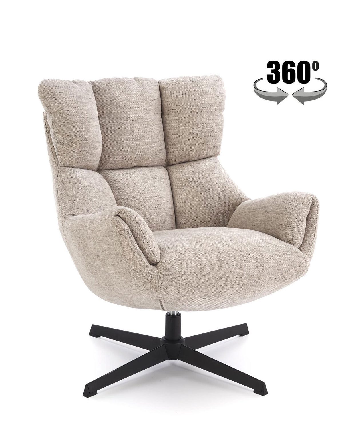 Lookway Drehsessel COZY 360° Polstersessel für Wohnzimmer, 72x79x87 cm