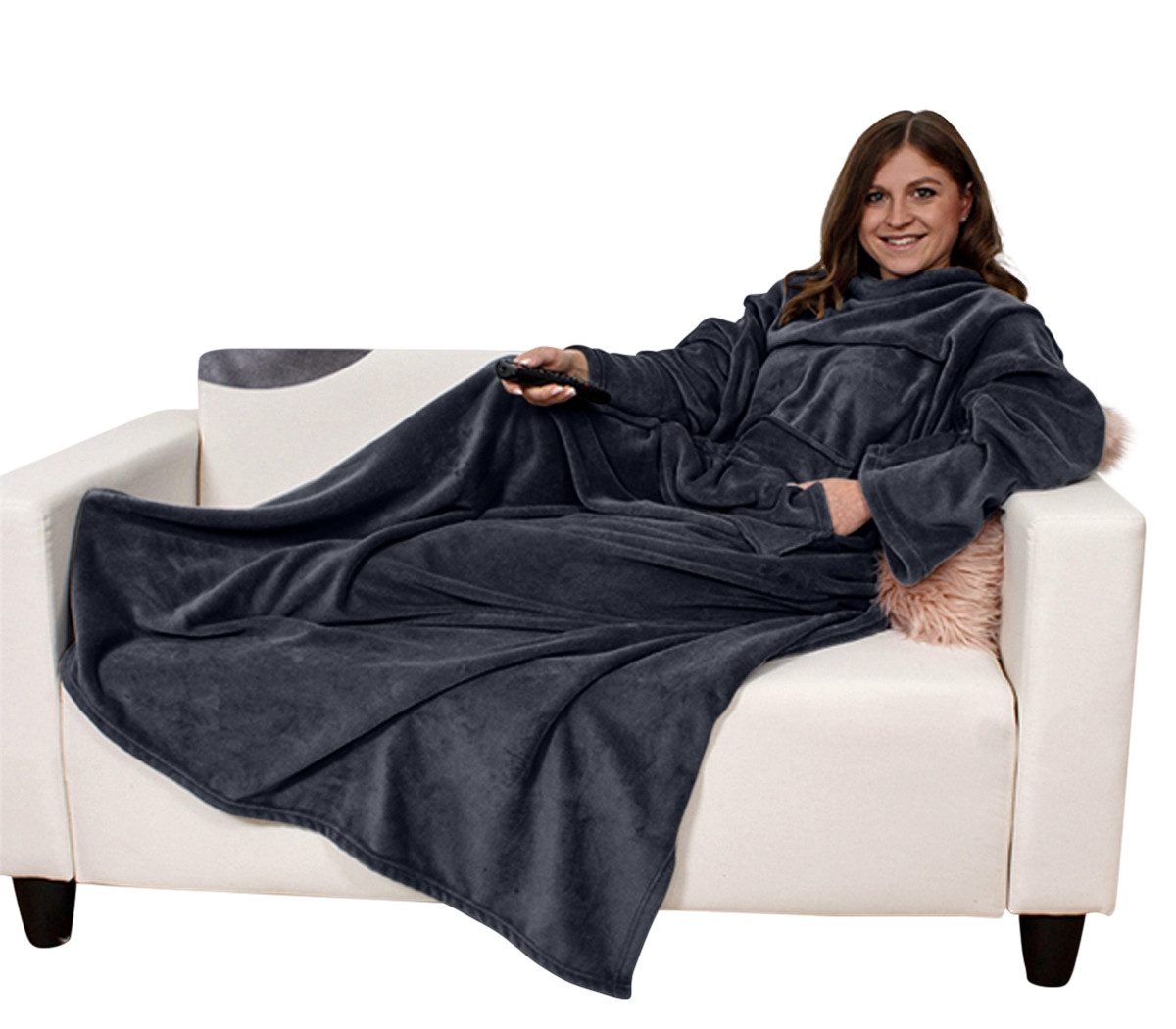 Wohndecke Kuschelig weich Ärmeldecke Ganzkörper Kuscheldecke, günstig online kaufen