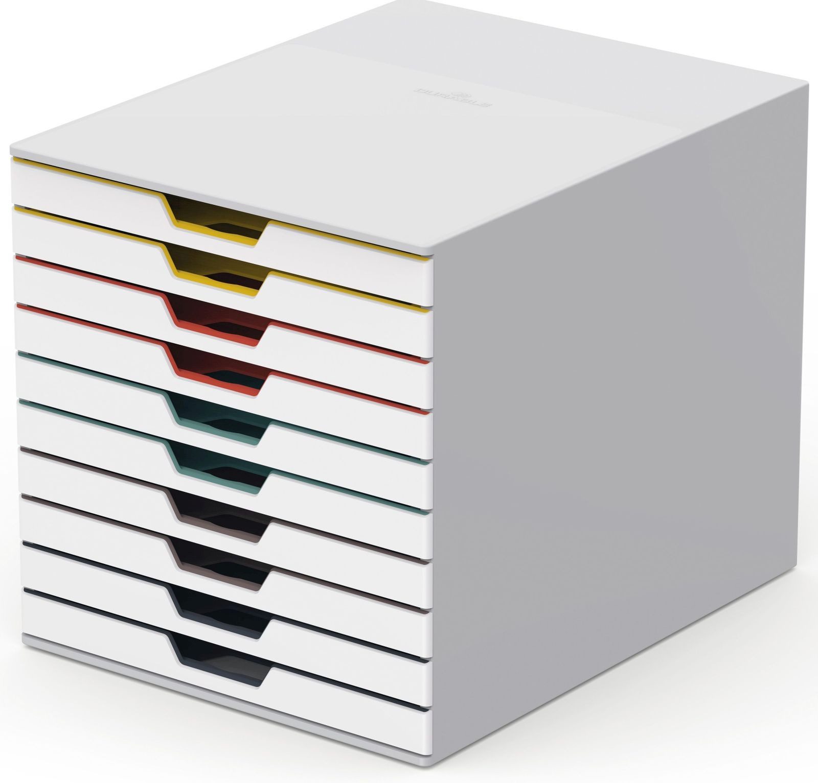 DURABLE Organizer Schubladenbox Varicolor Mix 10 A4 10 Fächer geschlossen grau/mehrfarbi