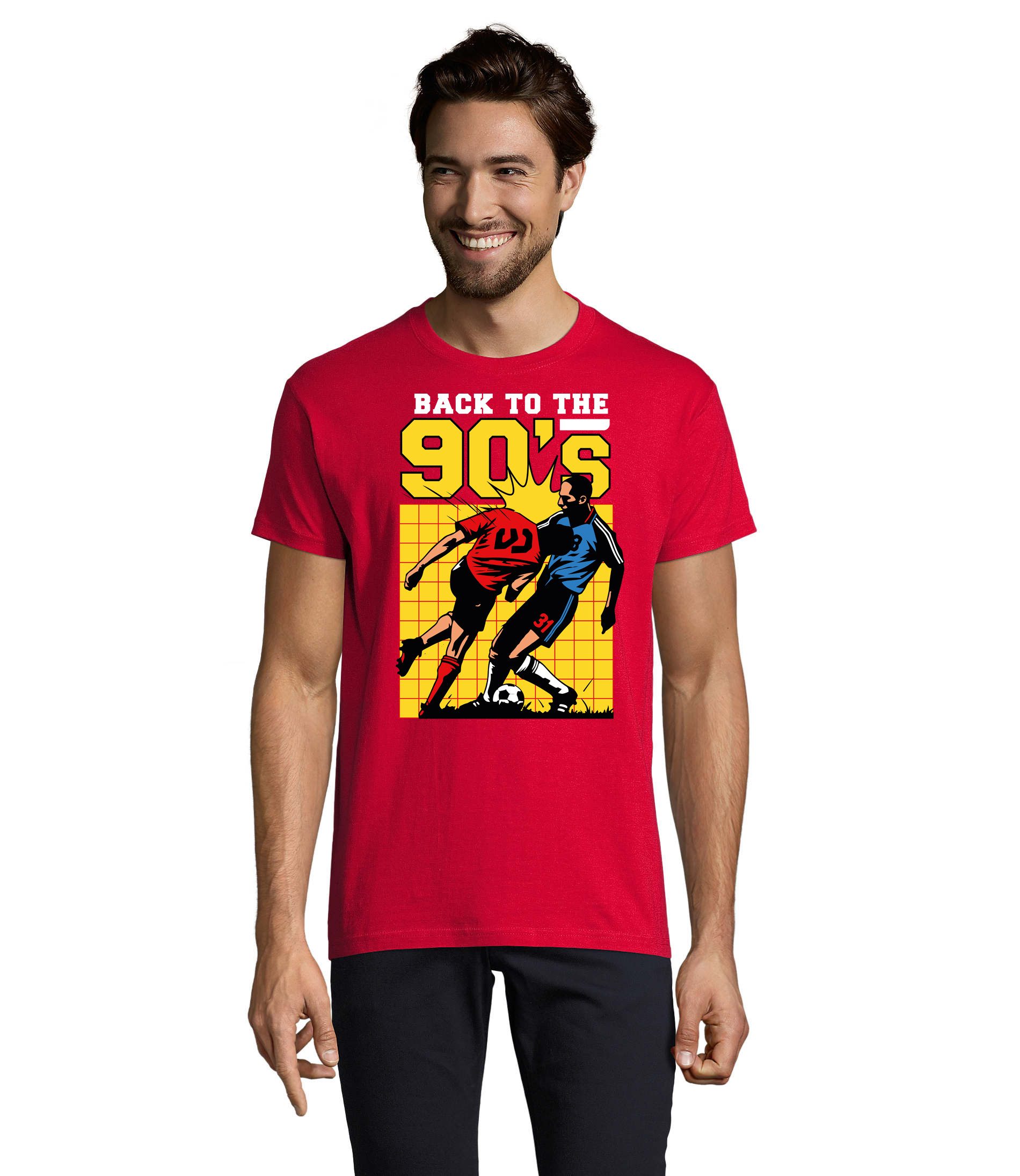 Blondie & Brownie T-Shirt Back to 90s zurück in die neunziger Fußball Foul Herren Motiv T-Shirt in vielen Farben und Größen