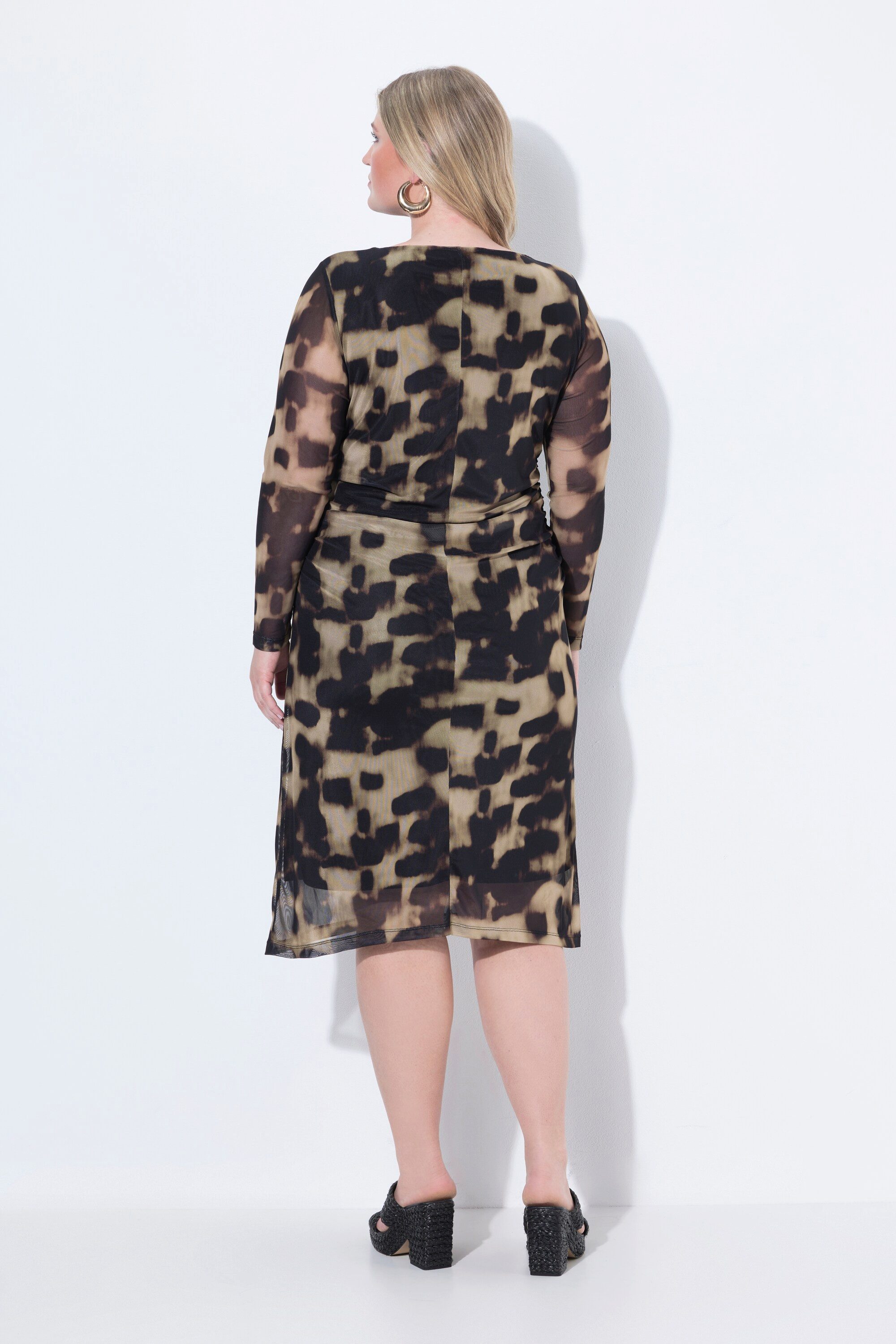 MIAMODA Jerseykleid Meshkleid Taillen-Raffung blickdichtes Unterkleid