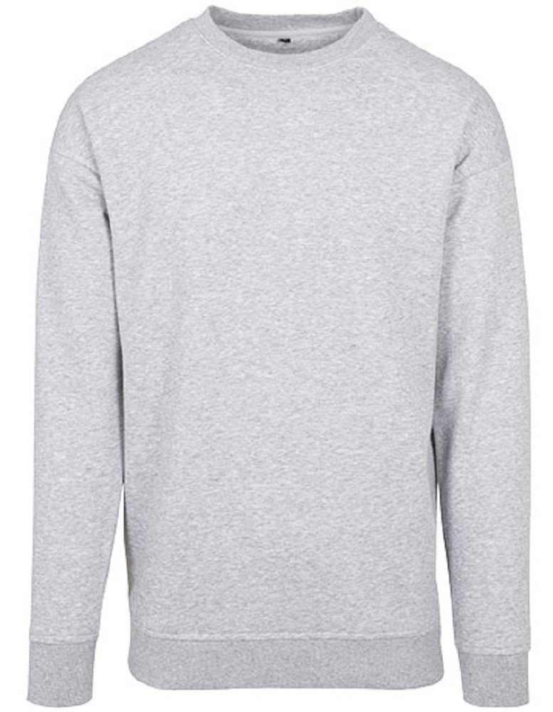 Build Your Brand Sweatshirt schwerer Herren Crewneck Sweater Pullover S bis 5XL hellgrau