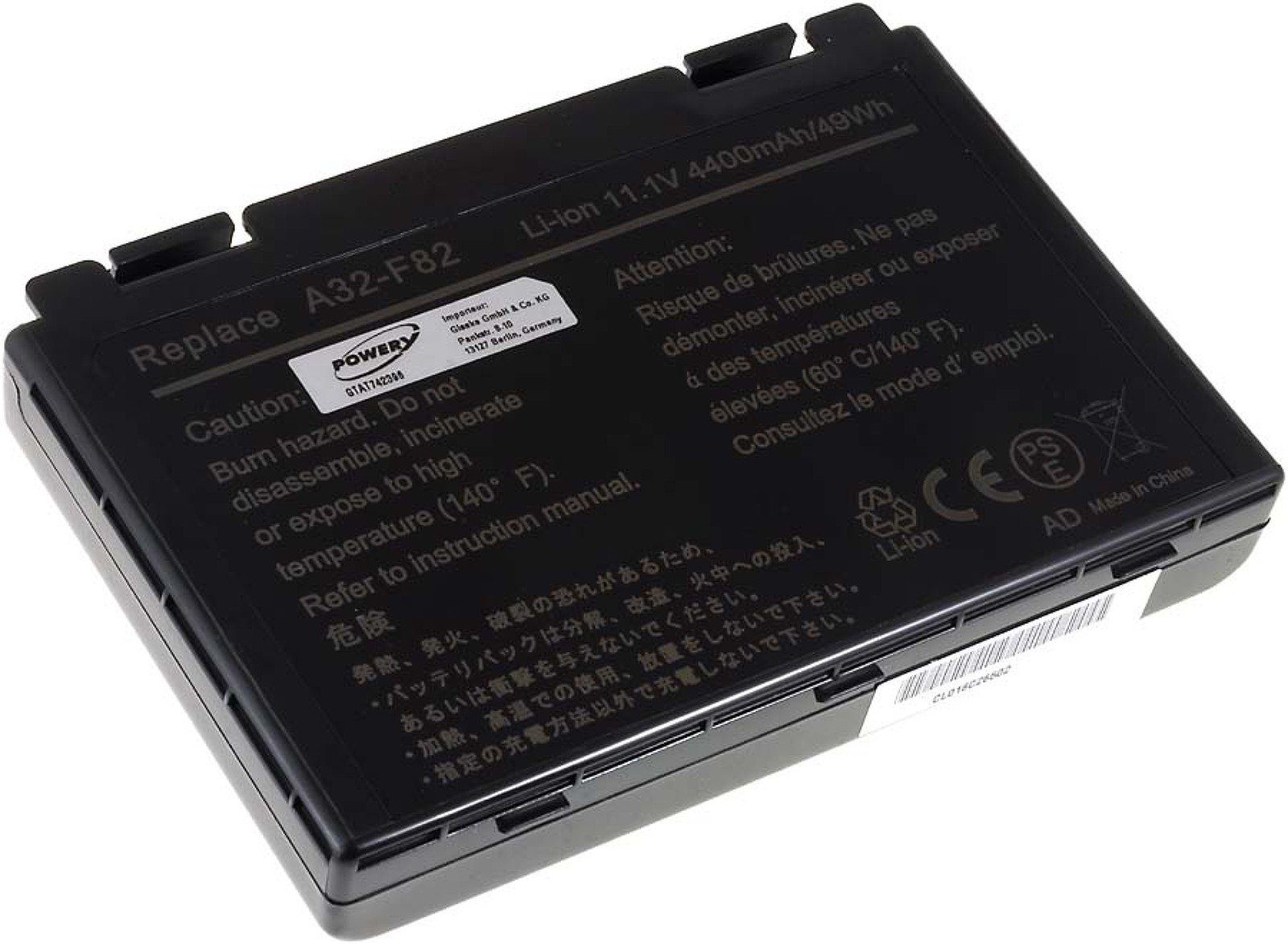 X5DIJ Powery 4400 für Asus (11.1 V) mAh Standardakku Akku Laptop-Akku