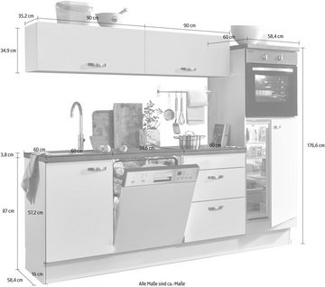 OPTIFIT Küchenzeile Cara, mit Vollauszügen und Soft-Close-Funktion, Breite 240 cm