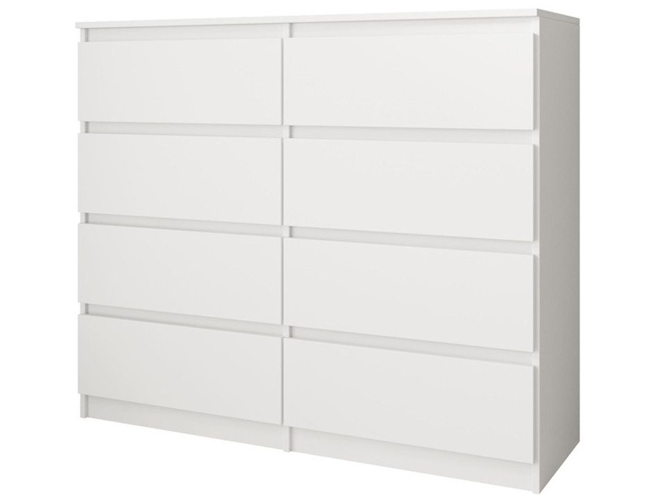 Beautysofa Kommode 100 cm LEMON mit 8 Schubladen (Moderne Schubladenkommode in Weiß oder Kaschmir, Kugelführungen), Sideboard Schlafzimmer Wohnzimmer