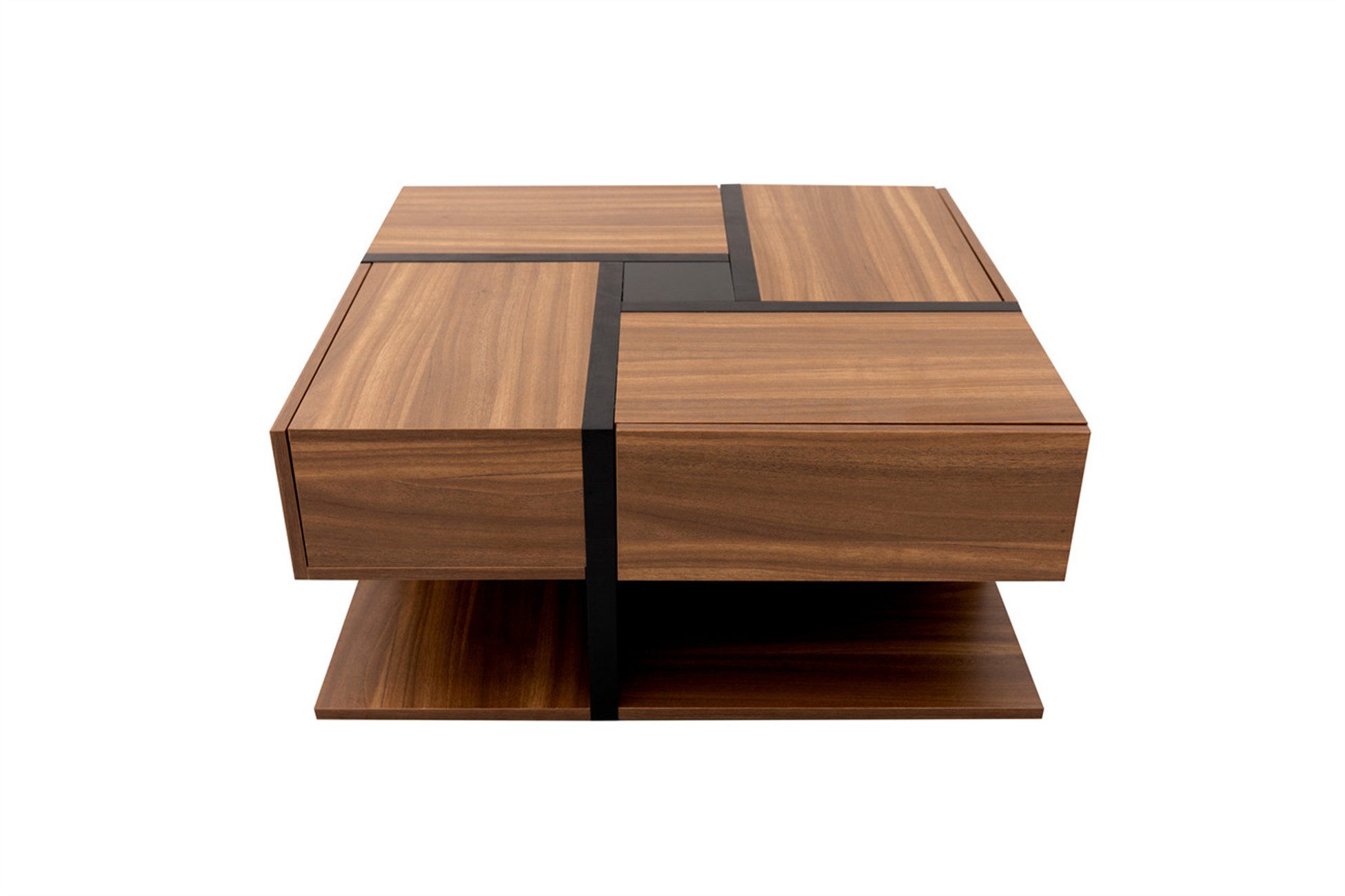 autolock Couchtisch Couchtisch,Sofatisch Couchtisch Teetisch Kaffeetisch,Stauraum unten, mit 4 Schubladen, einzigartige Farbabstimmung und Liniendesign
