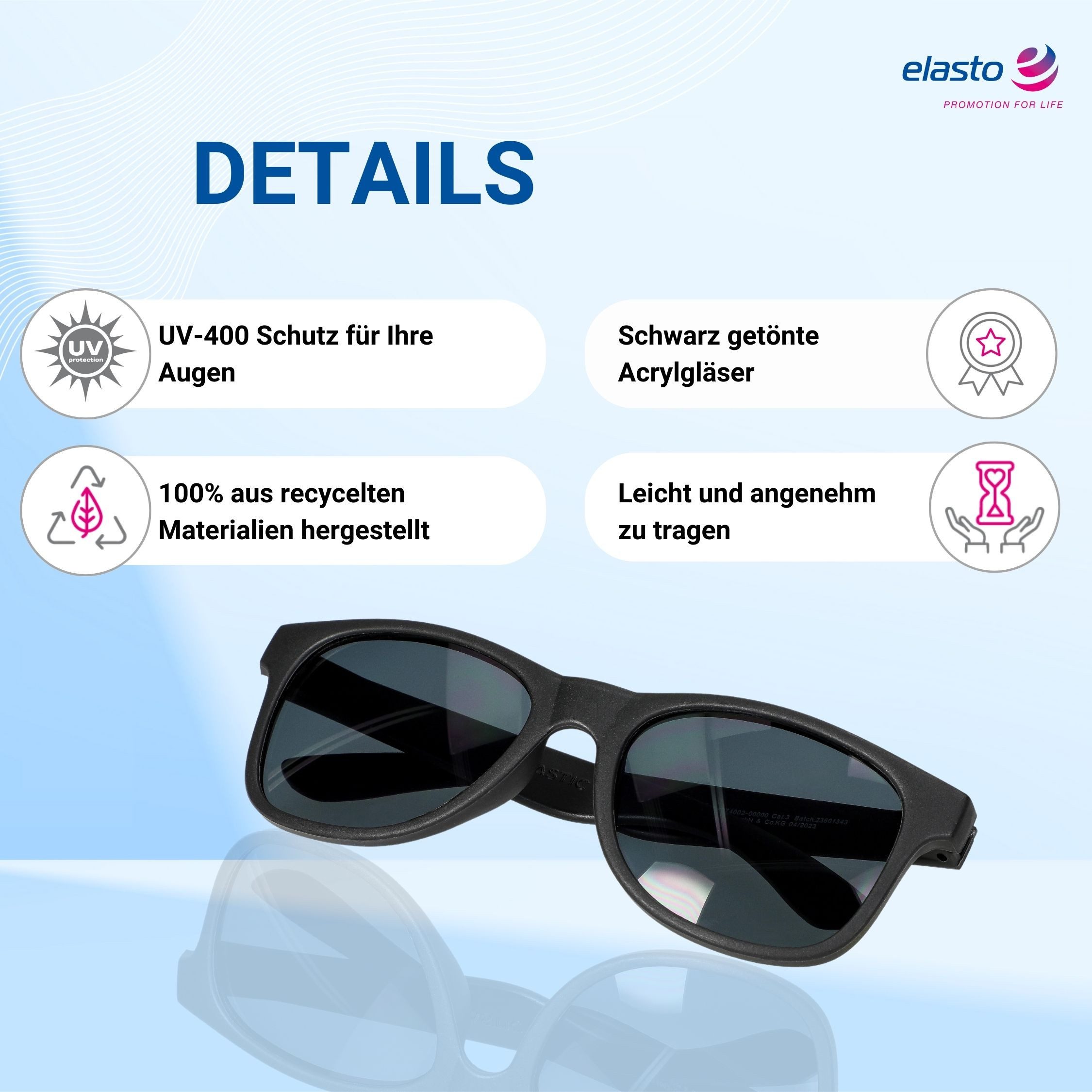 elasto Sonnenbrille UMI Brille UV400 Schutz schwarz günstig online kaufen