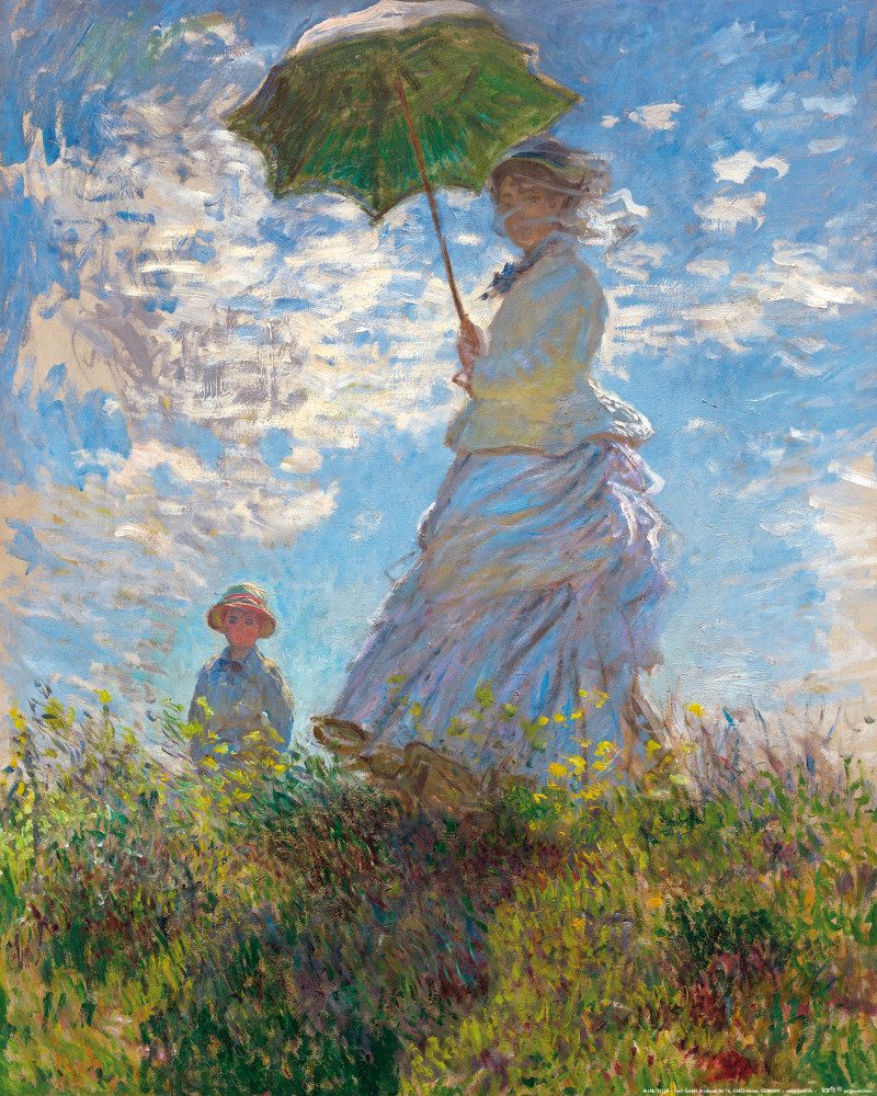 Poster Claude Monet Kunstdruck Bild - Frau Mit Sonnenschirm, Madame