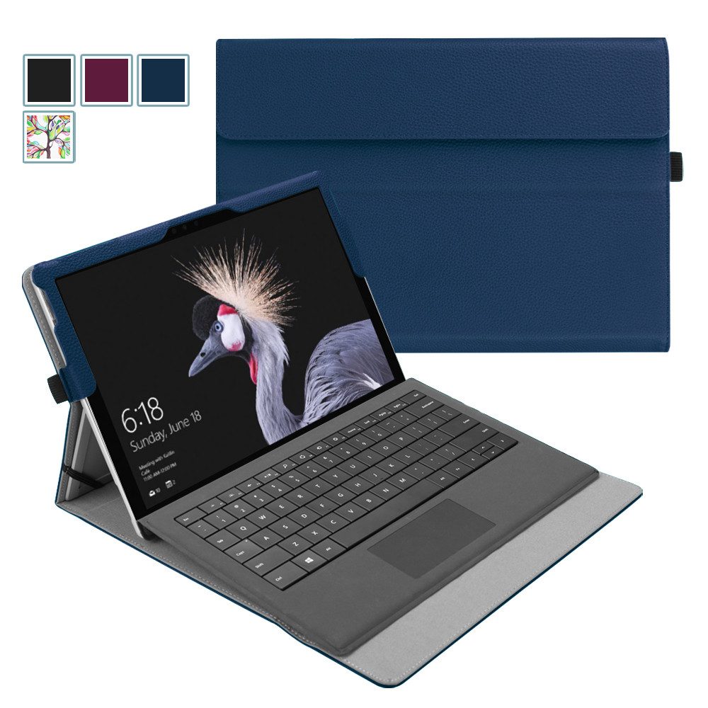 Fintie Tablet-Hülle für Microsoft Surface Pro 7+/ Pro 7/ Pro 6/ Pro 5/ Pro 4/ Pro 3 12,3'', Multi-Sichtwinkel Tasche Hülle aus Kunstleder, Type Cover kompatibel