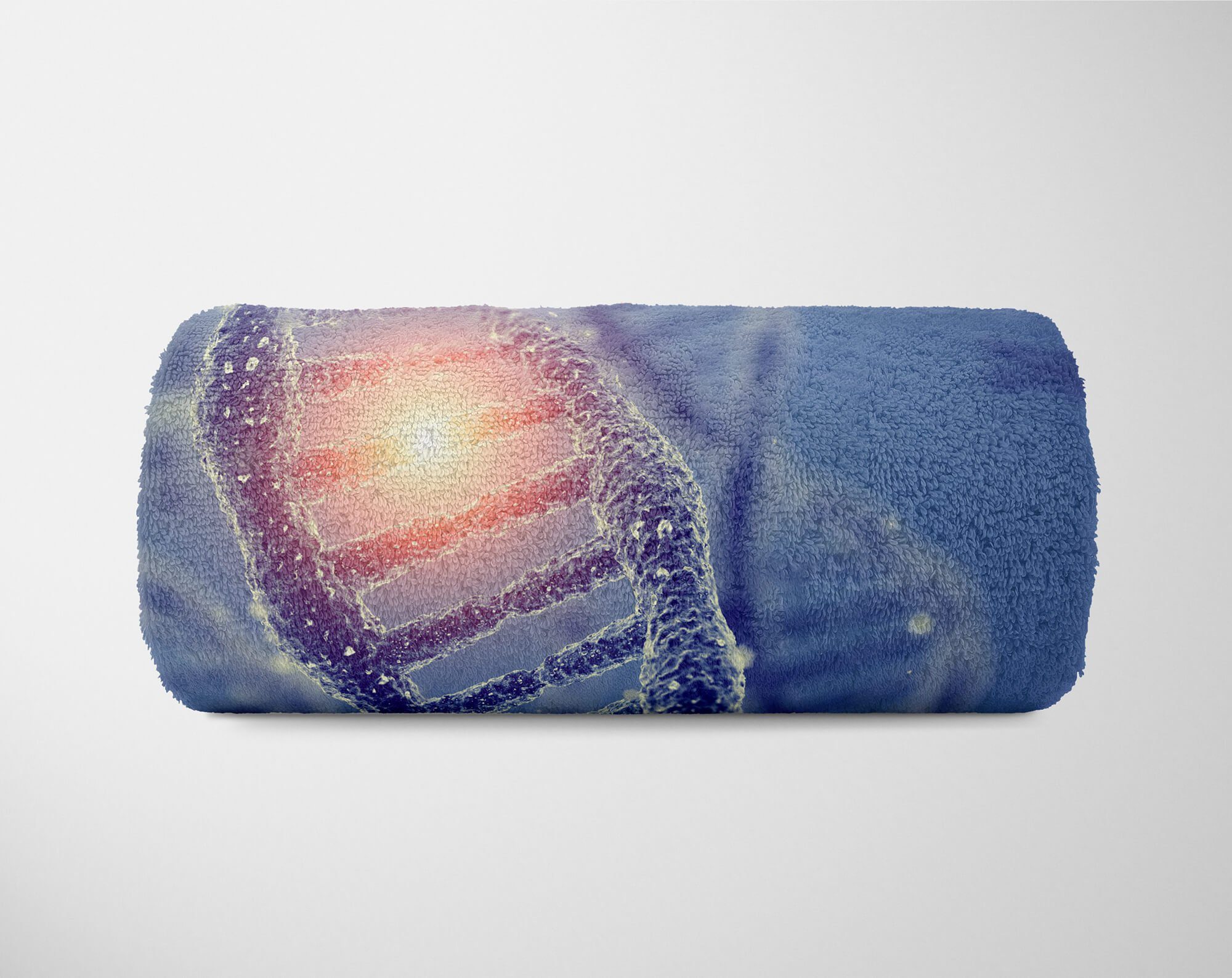 Handtuch Handtücher Strandhandtuch Blau, Art Baumwolle-Polyester-Mix Sinus DNA 3D Handtuch mit (1-St), Kuscheldecke Fotomotiv Kunst Saunatuch