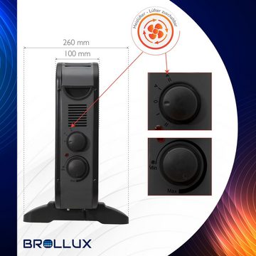 BROLLUX Heizgerät Elektroheizung, 2000 W, 2000W Elektrische Heizung mobiles Heizgerät Konvektor mit Lüfter