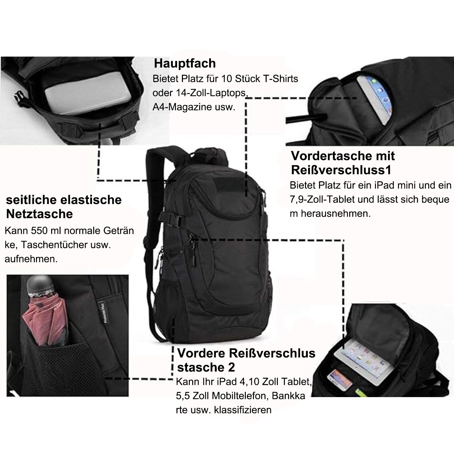 MODFU Laptoprucksack 25L Wanderrucksack Laptop Rucksack (Schulrucksack Spor günstig online kaufen