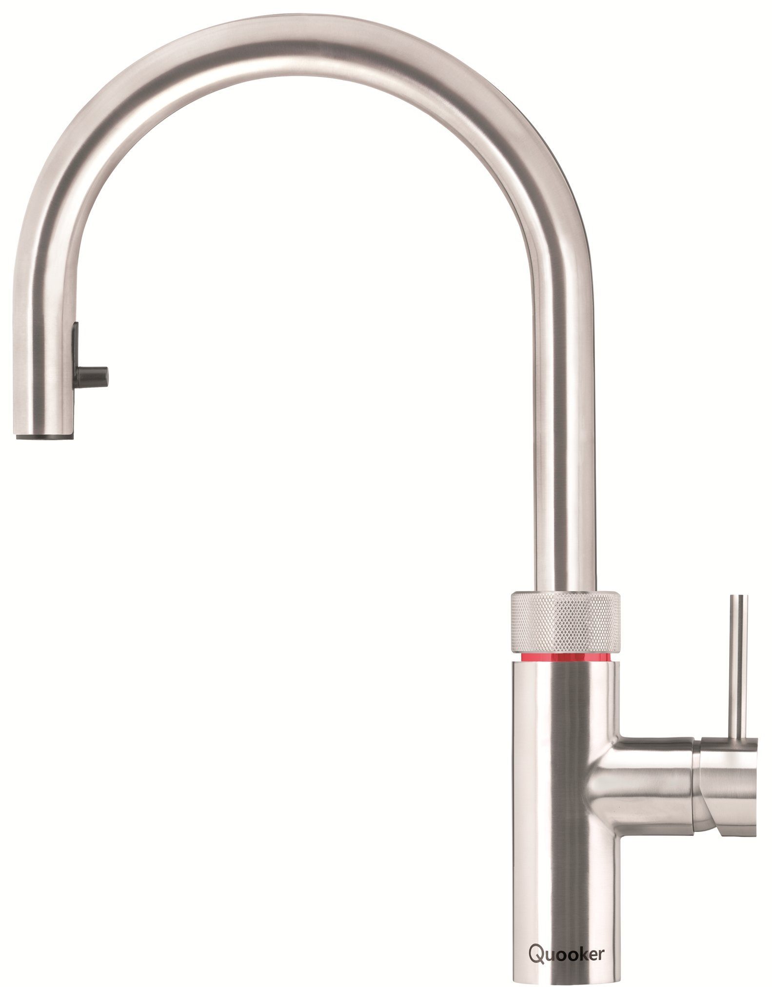 Zugauslauf Kochendwasserhahn QUOOKER Küchenarmatur Trinkwassersystem CUBE FLEX Edelstahl 100°C mit QUOOKER (22XRVSCUBE) (2-St) mit Combi B
