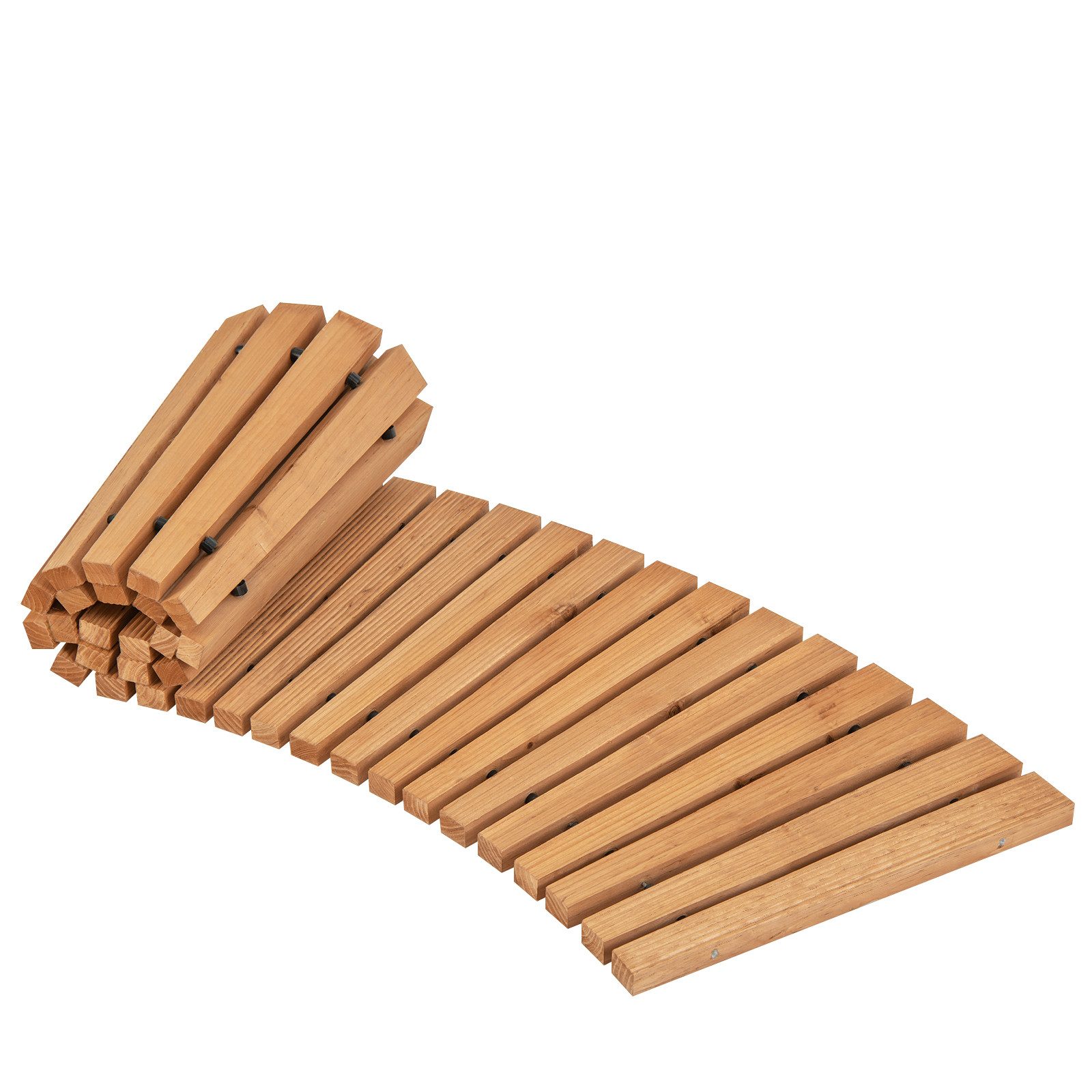KOMFOTTEU Gartensteg, Gartenweg Holz mit Rutschfester Oberfläche & Metalldraht