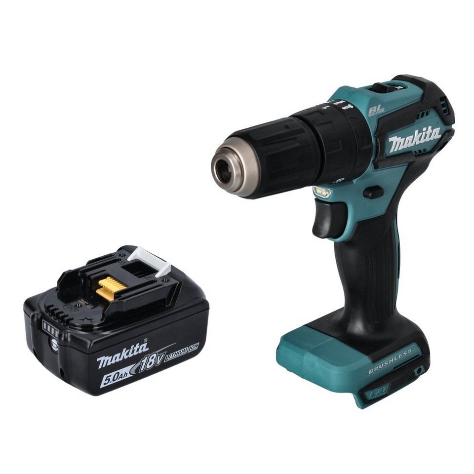 Thumbnail - Makita Schlagbohrmaschine DHP 483 T1 Akku Schlagbohrschrauber 18 V 40 Nm Brushless + 1x Akku 5
