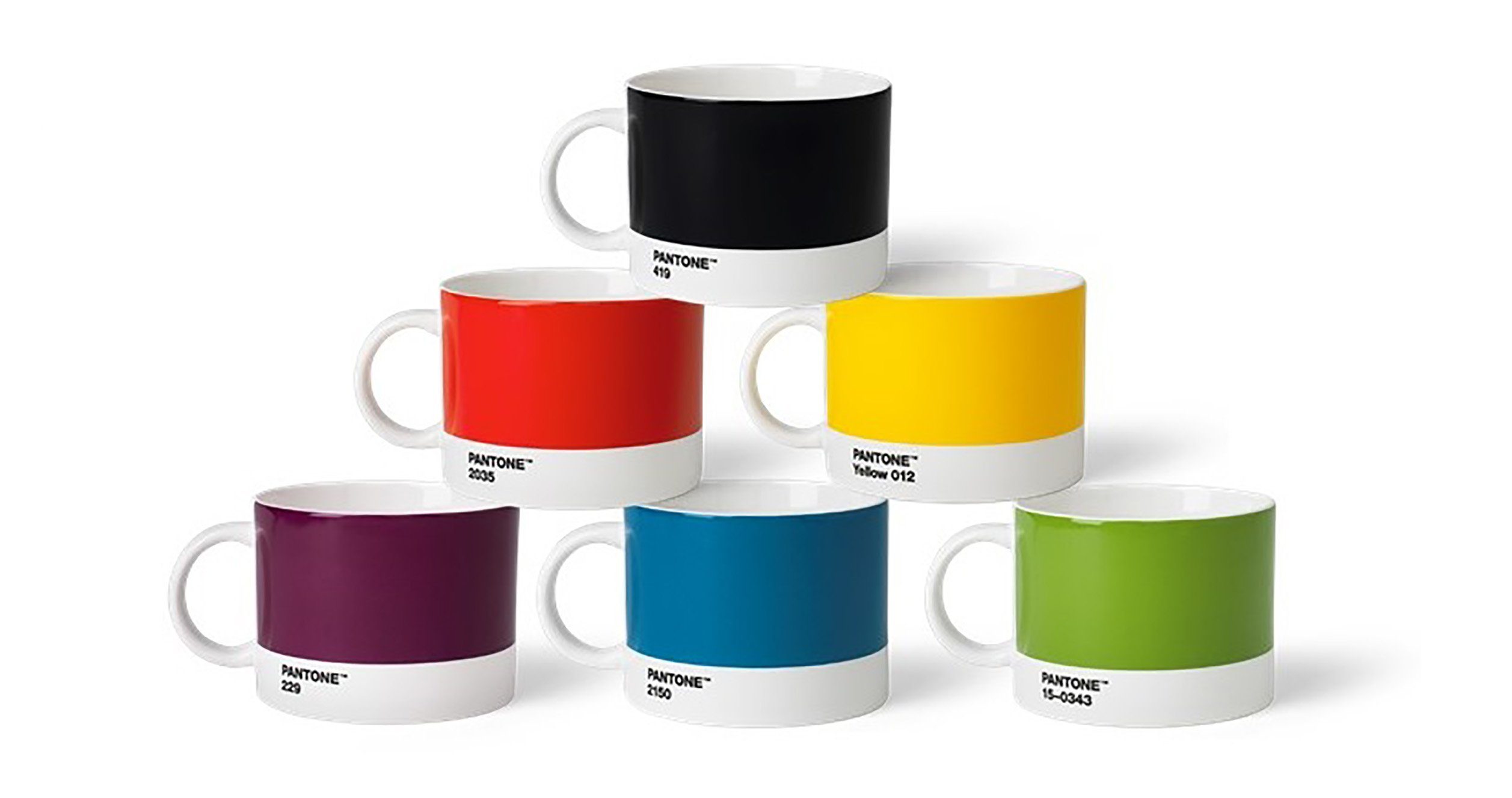 PANTONE Becher, Porzellan Teebecher, 475 ml, 6er-Set