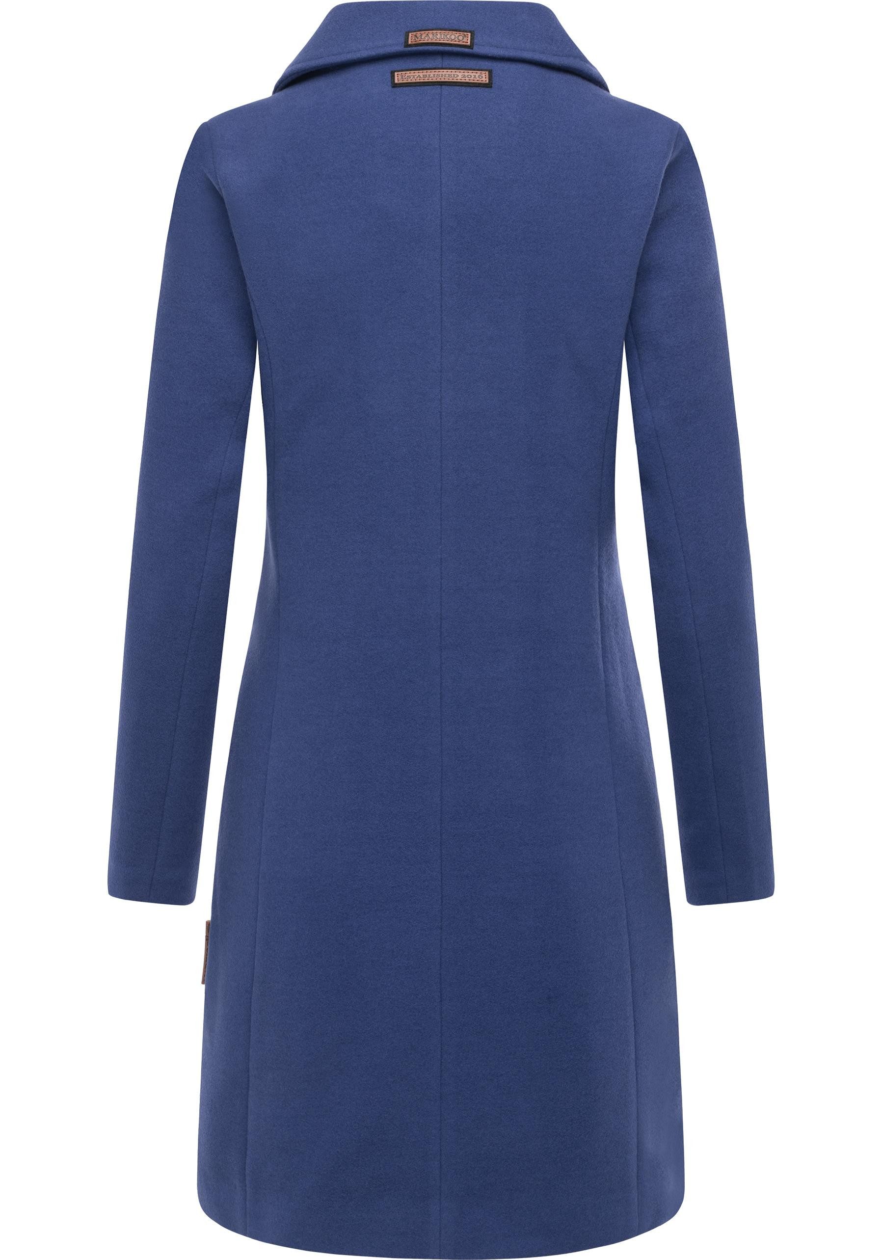 Marikoo Kurzmantel Nanakoo edler Damen Trenchcoat in Wollmantel-Optik