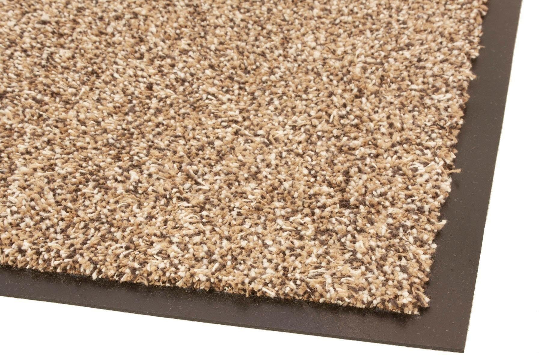 Fußmatte Outdoor 9 in Textil, Schmutzfangmatte, In- FLEXI, weiß/beige/braun Primaflor-Ideen mm, rechteckig, Höhe: waschbar geeignet, und