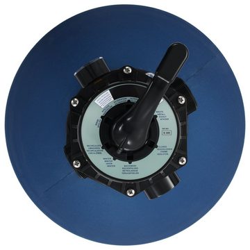 vidaXL Kartuschen-Filterpumpe Pool-Sandfilter mit 6-Wege-Ventil Filterkessel Blau 660 mm