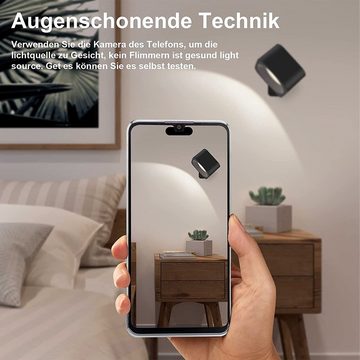 GelldG Bettleuchte Wandlampe mit USB-Ladeanschluss, 360° drehbare Touch Control Leuchte