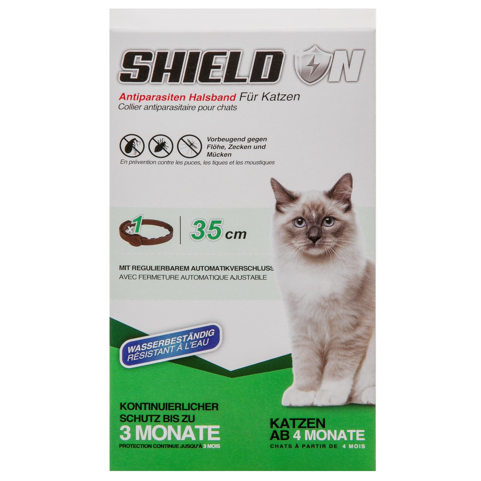 Shield On Zeckenhalsband Antiparasitenhalsband für Katzen, 35 cm