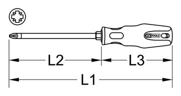 KS Tools Schraubendreher ERGOTORQUEplus, Schraubendreher, PZ2, 230 mm