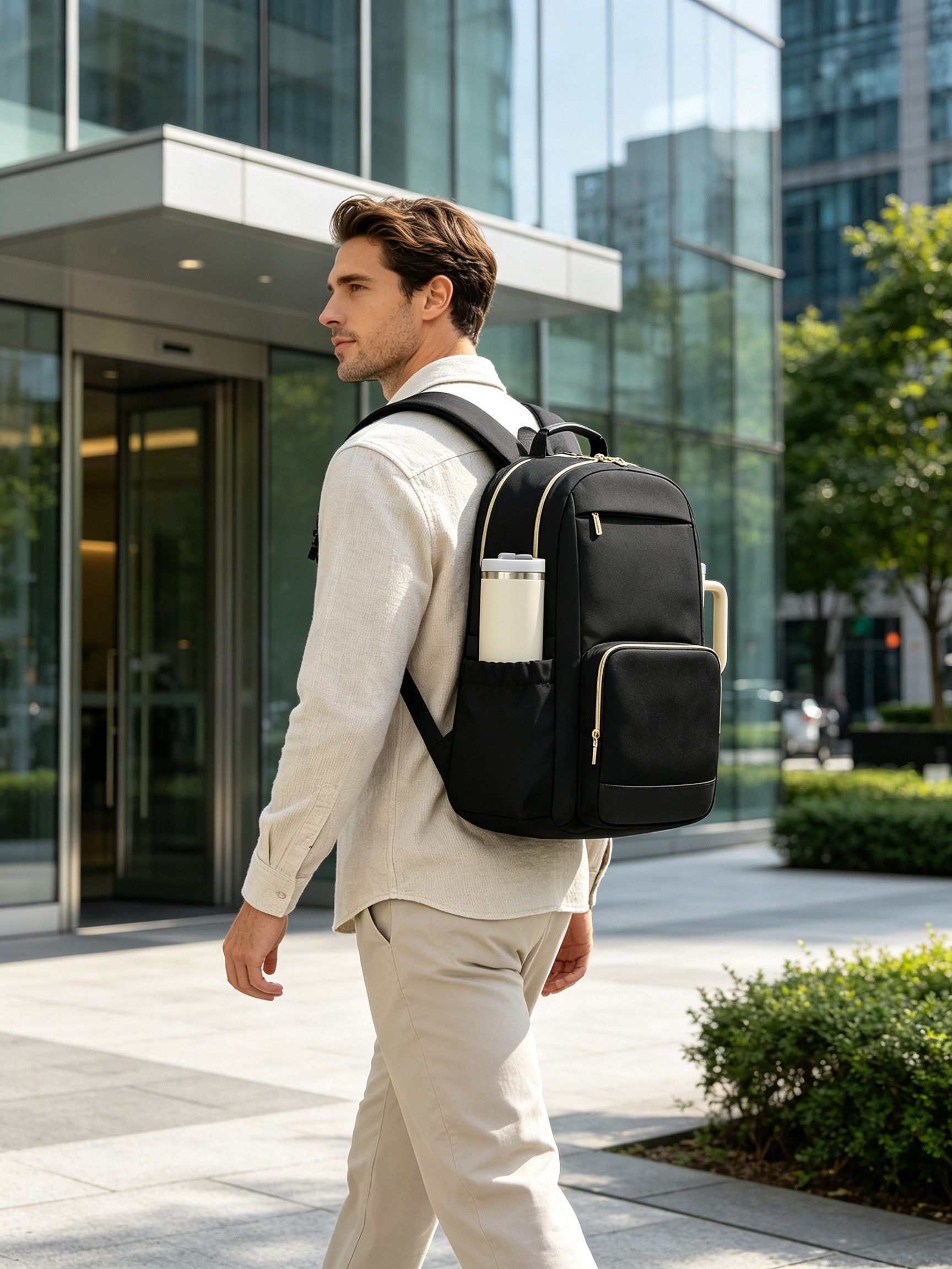 FOUORTUNATE-BEE Notebook-Rucksack Damen Rucksack 17 Zoll Laptop Rucksack mit großem Stauraum, Laptop Rucksack Damen für Uni Arbeit Reisen mit Flaschenfach