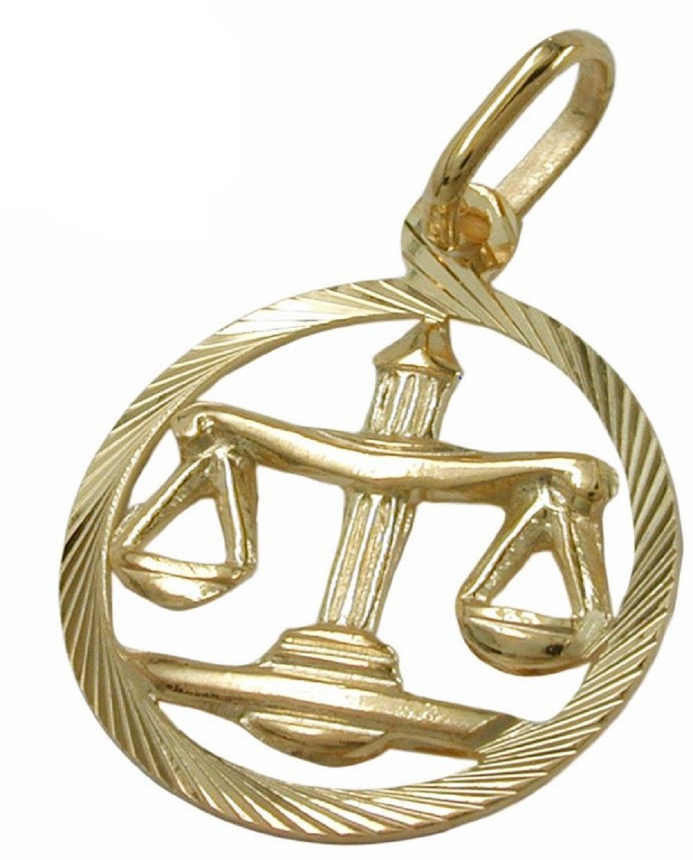 Sternzeichenanhänger Anhänger Sternzeichen Waage 375 Gold 5 mm