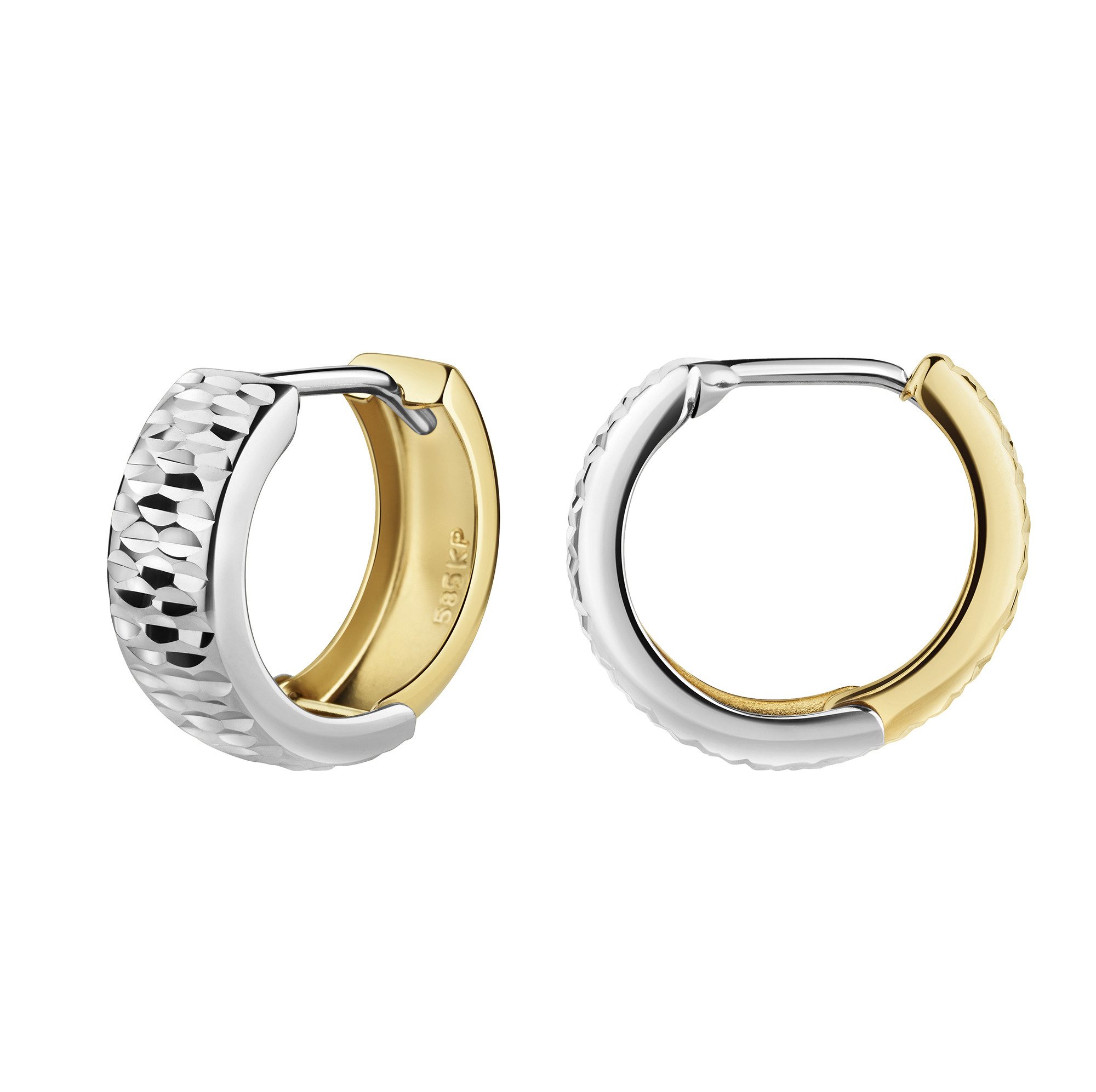 Fascination by Ellen K. Paar Creolen 585/- Gelbgold bicolor diamantiert