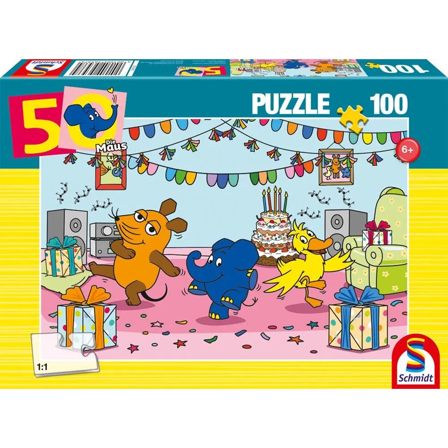 Schmidt Spiele Puzzle Elefantastische Party, 100 Teile, 100 Puzzleteile