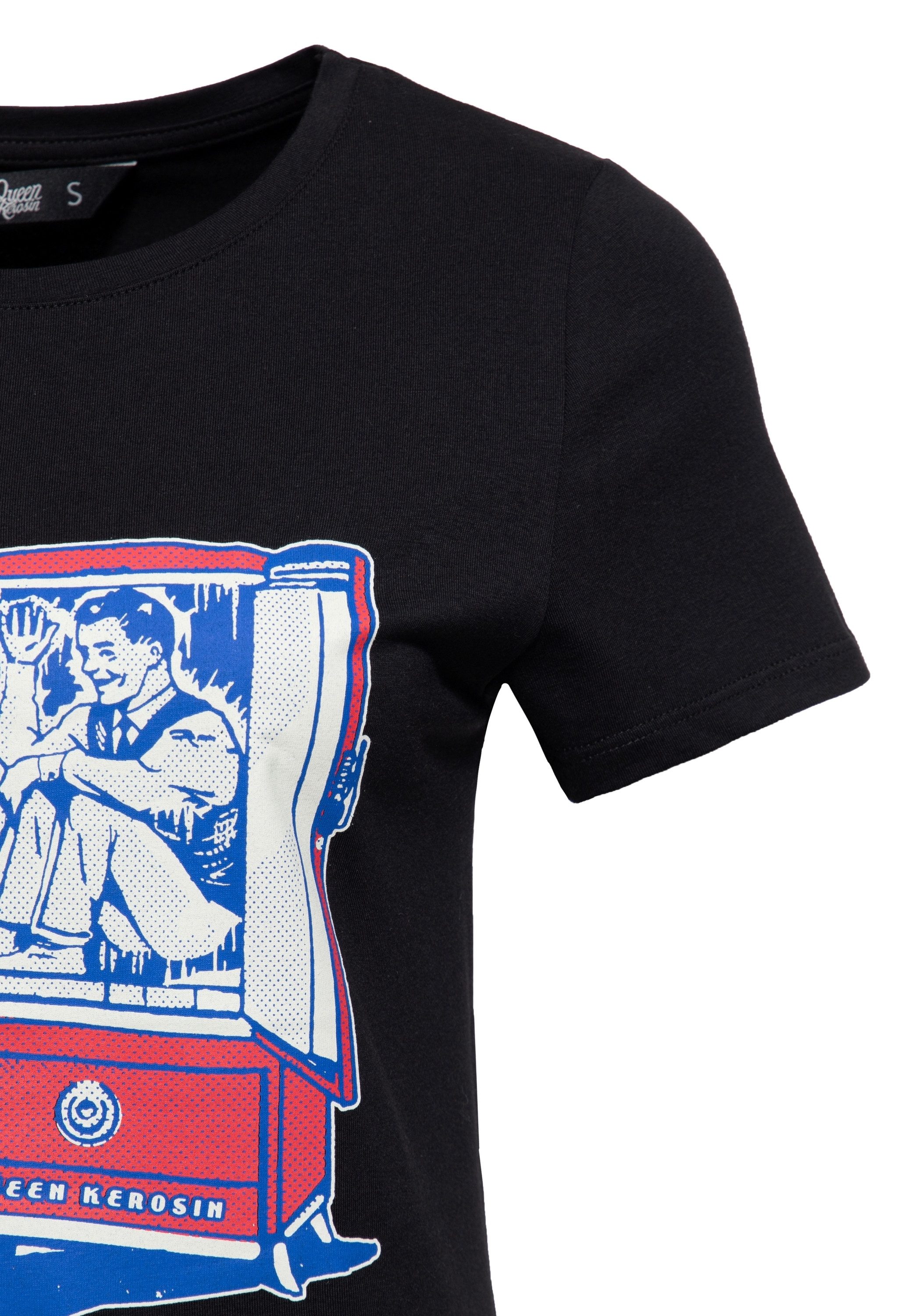 QueenKerosin Print-Shirt Keep Your Love Cool mit 50s Style Comic Art – Bild 3 von 5