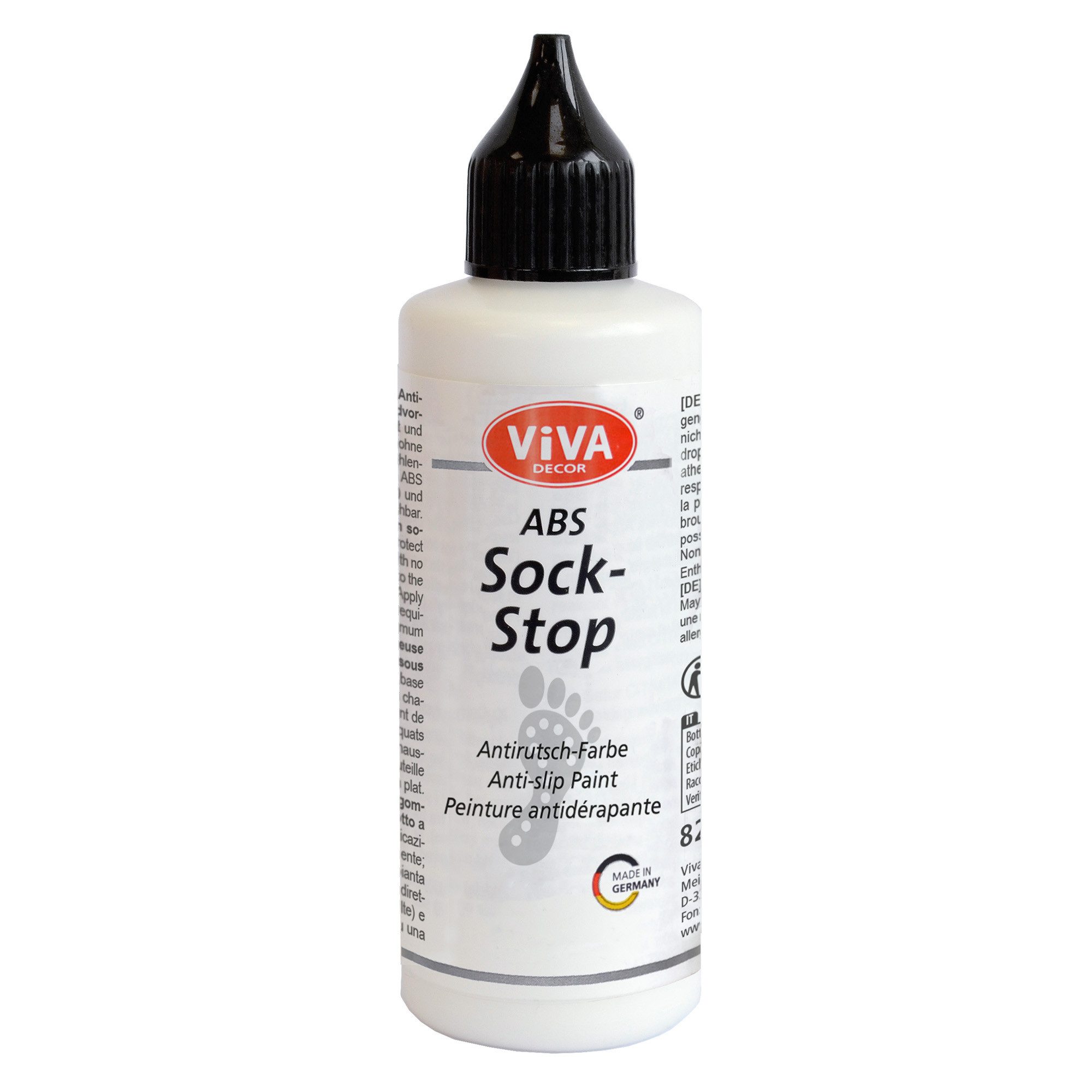 Viva Decor Bastelfarbe ABS Socken-Stopp Antirutsch-Farbe für Socken, Teppiche & Textilien, wasserbasiert, latexfrei, geruchsneutral, waschbar bei 30 °C von Viva Decor