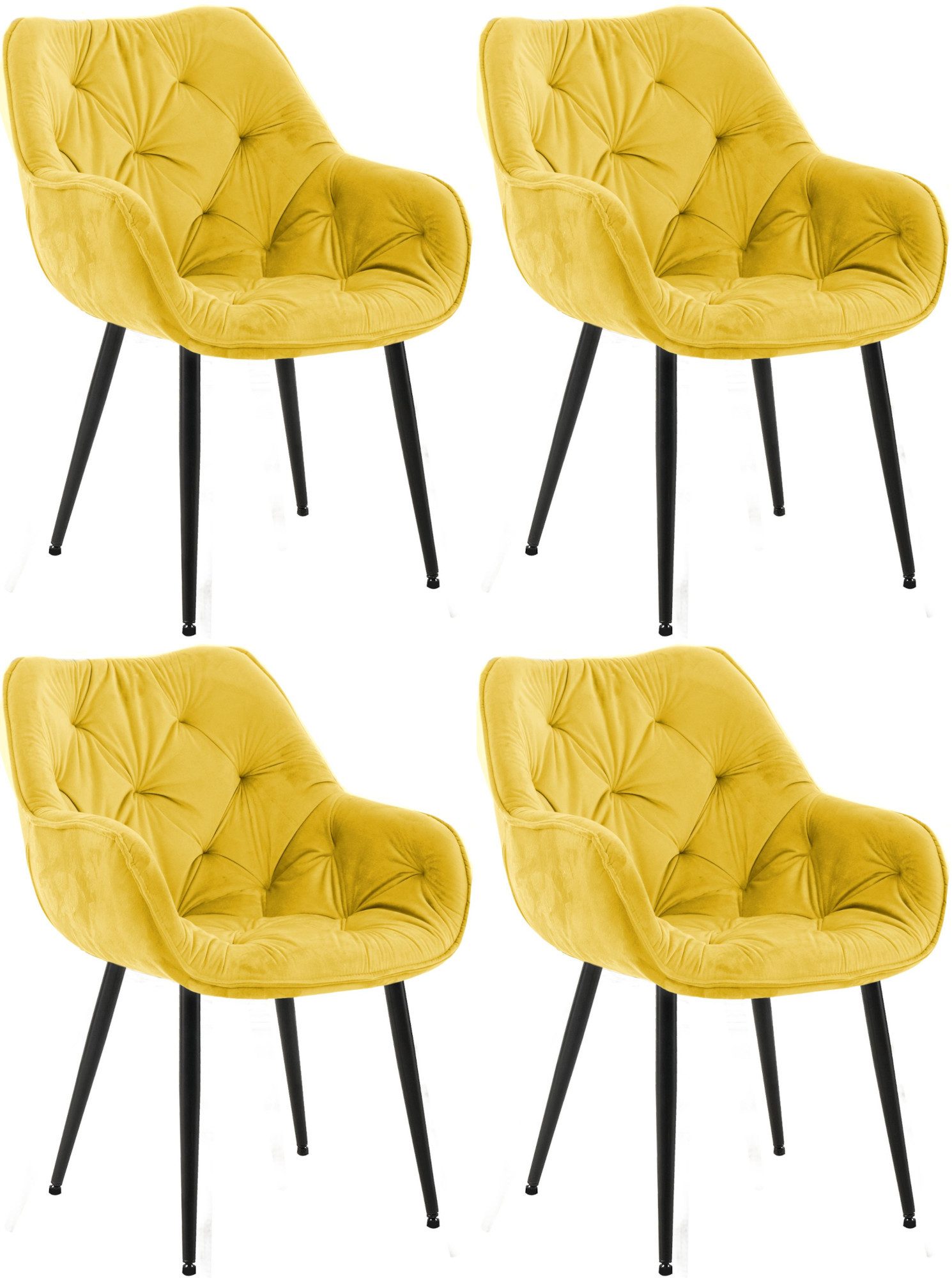 CLP Esszimmerstuhl Tanna Samt (4er Set, 4 St), Armlehnen, Metallgestell günstig online kaufen