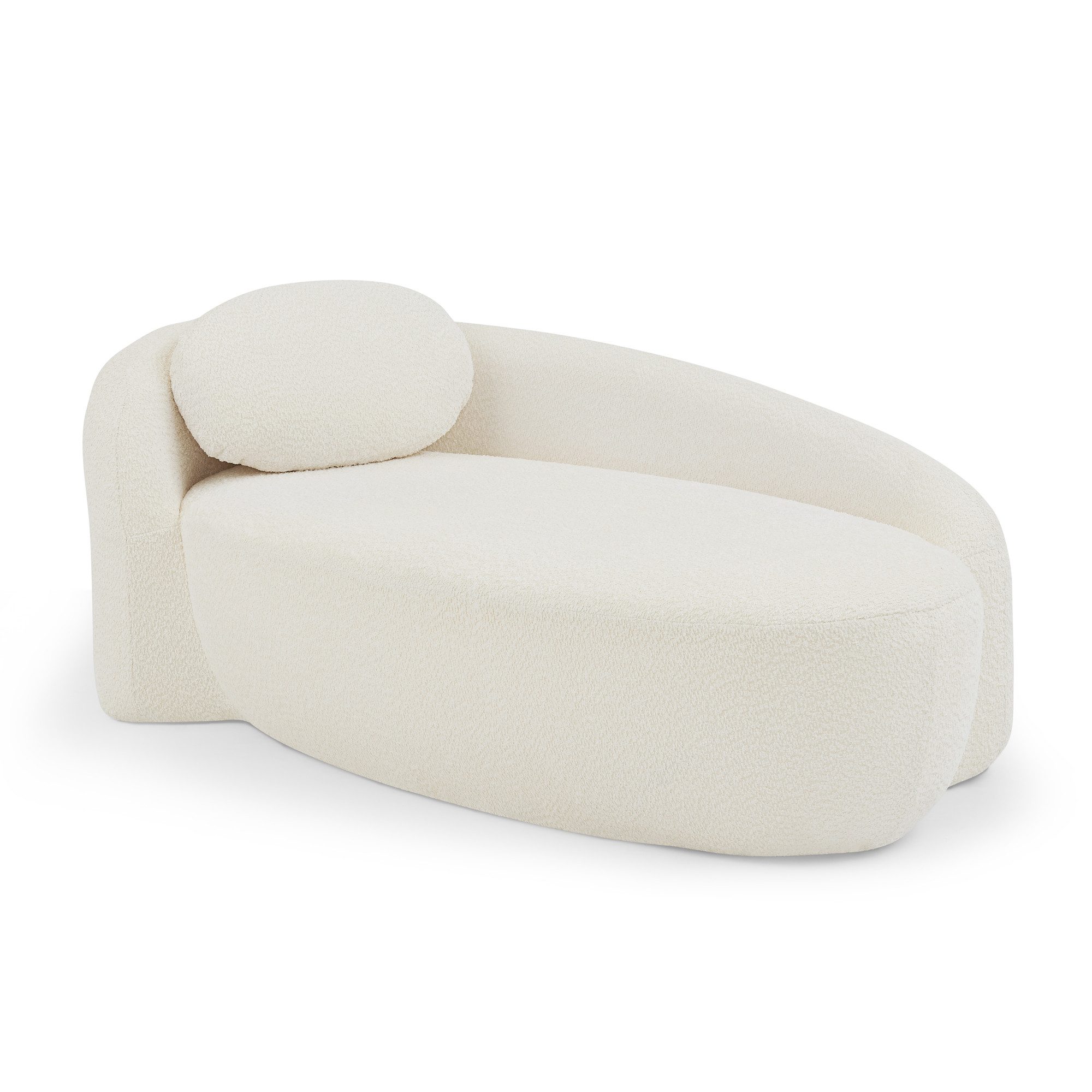 Sofa Minimalistisches Teddyfleece-Sofa mit abgerundetem Design