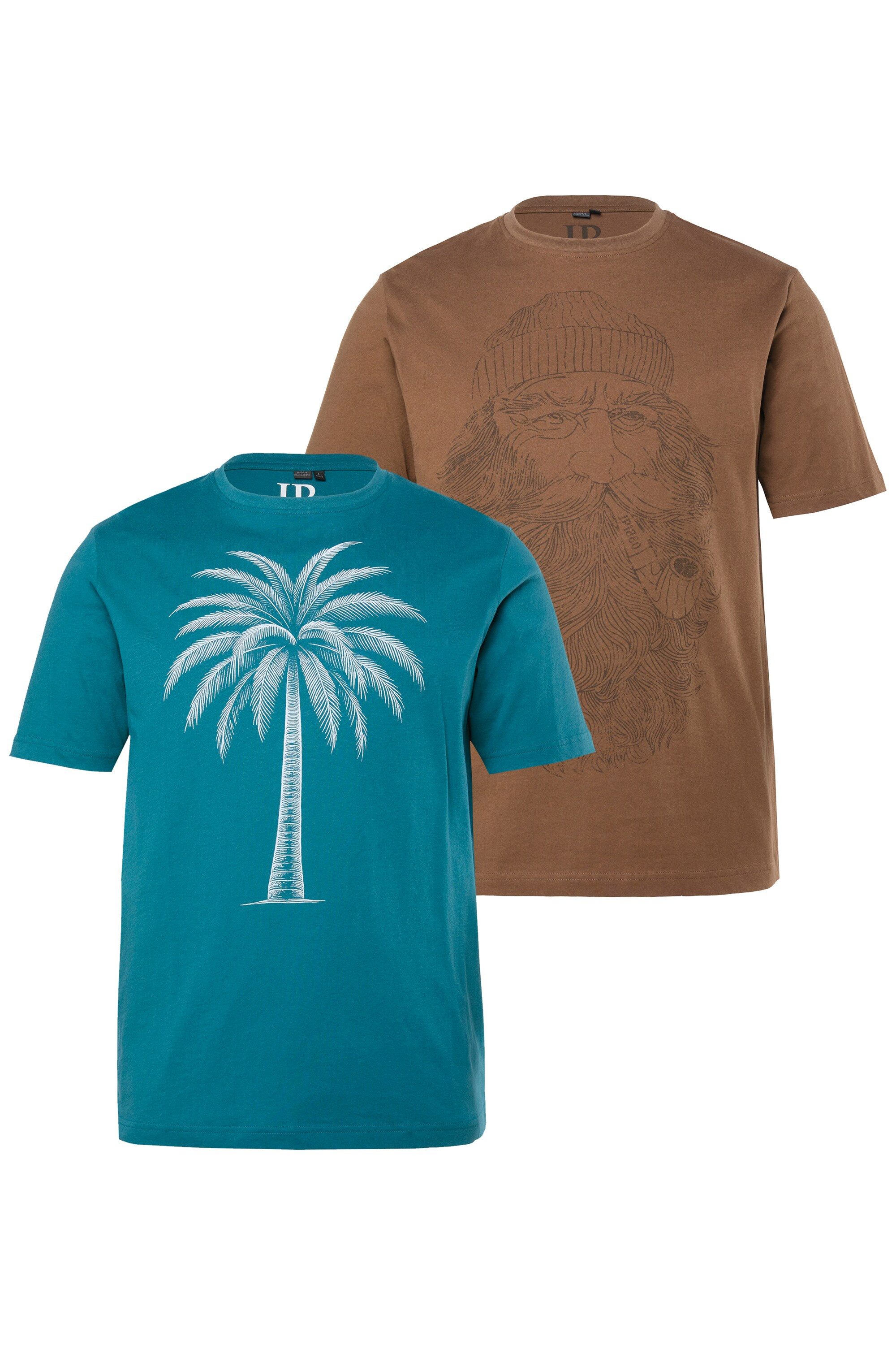 T-Shirt T-Shirt 2er-Pack Halbarm Brustprint bis 8 XL