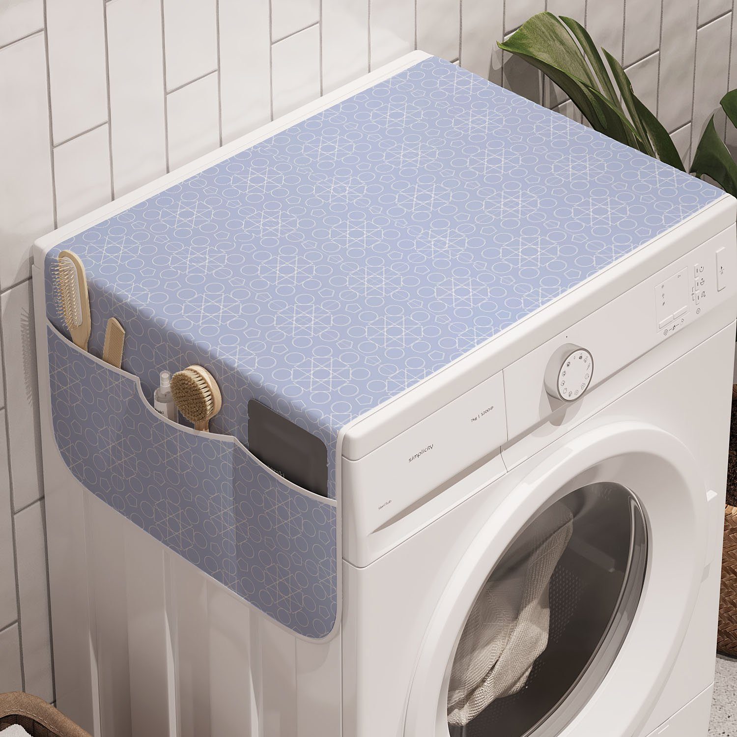Anti-Rutsch-Stoffabdeckung und moderner Badorganizer Trockner, für Bicolor Kreis Abstrakt Waschmaschine Abakuhaus