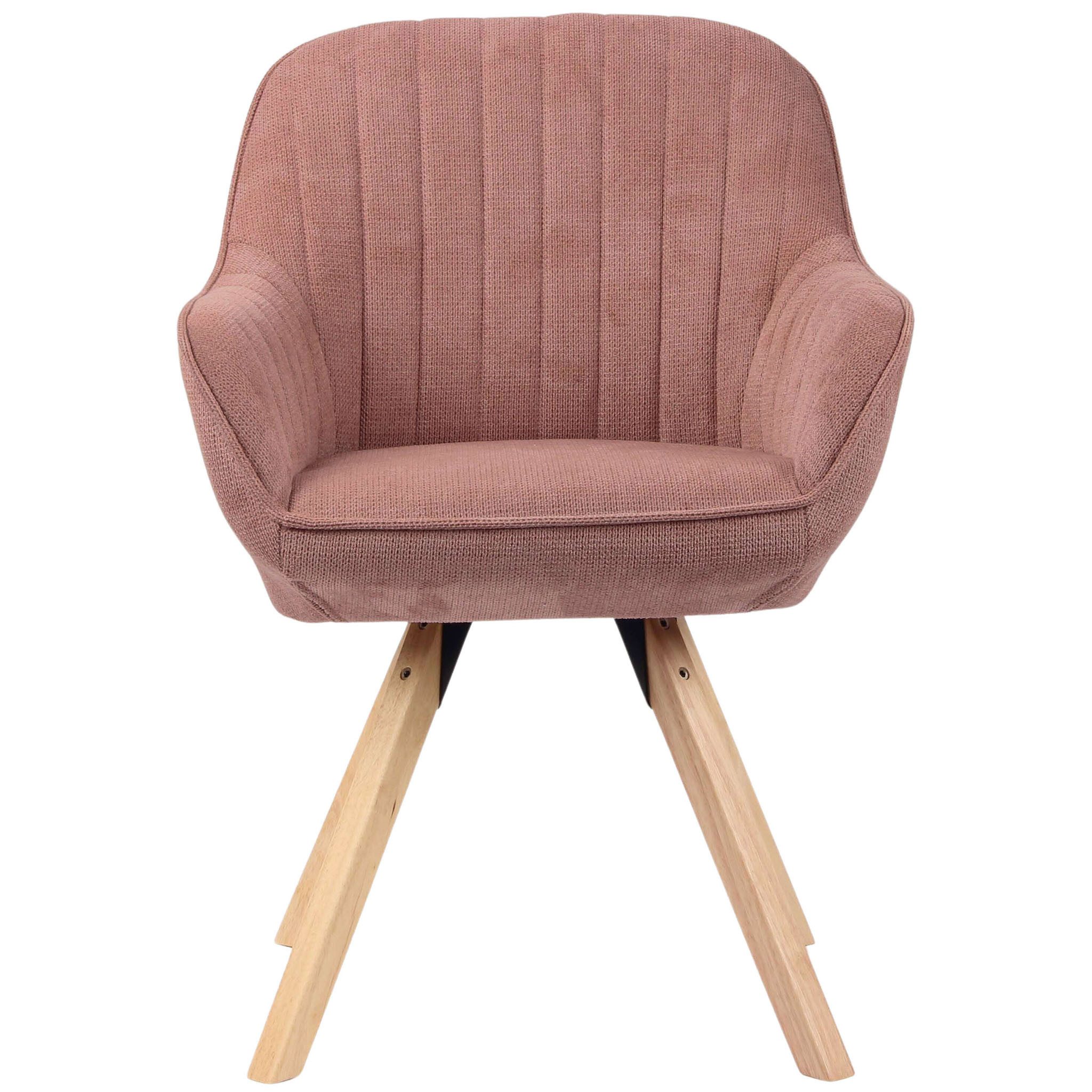 bene living Loungesessel Matera - drehbar - rosé (1-St), helles Holz-Gestell - durchgehende Arm- und Rückenlehne